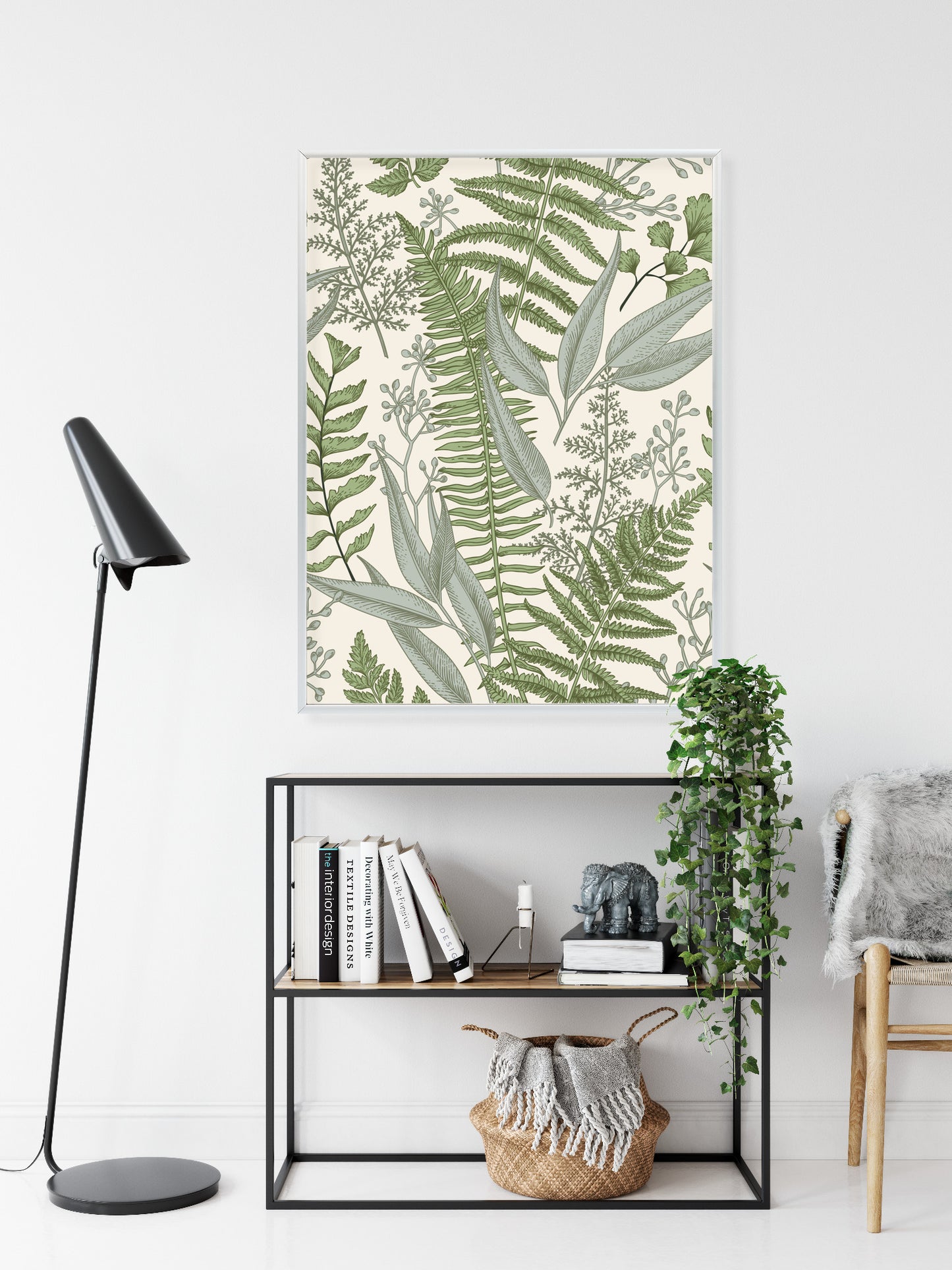 Poster Vintage-Wildpflanzen Auf Beigem Hintergrund