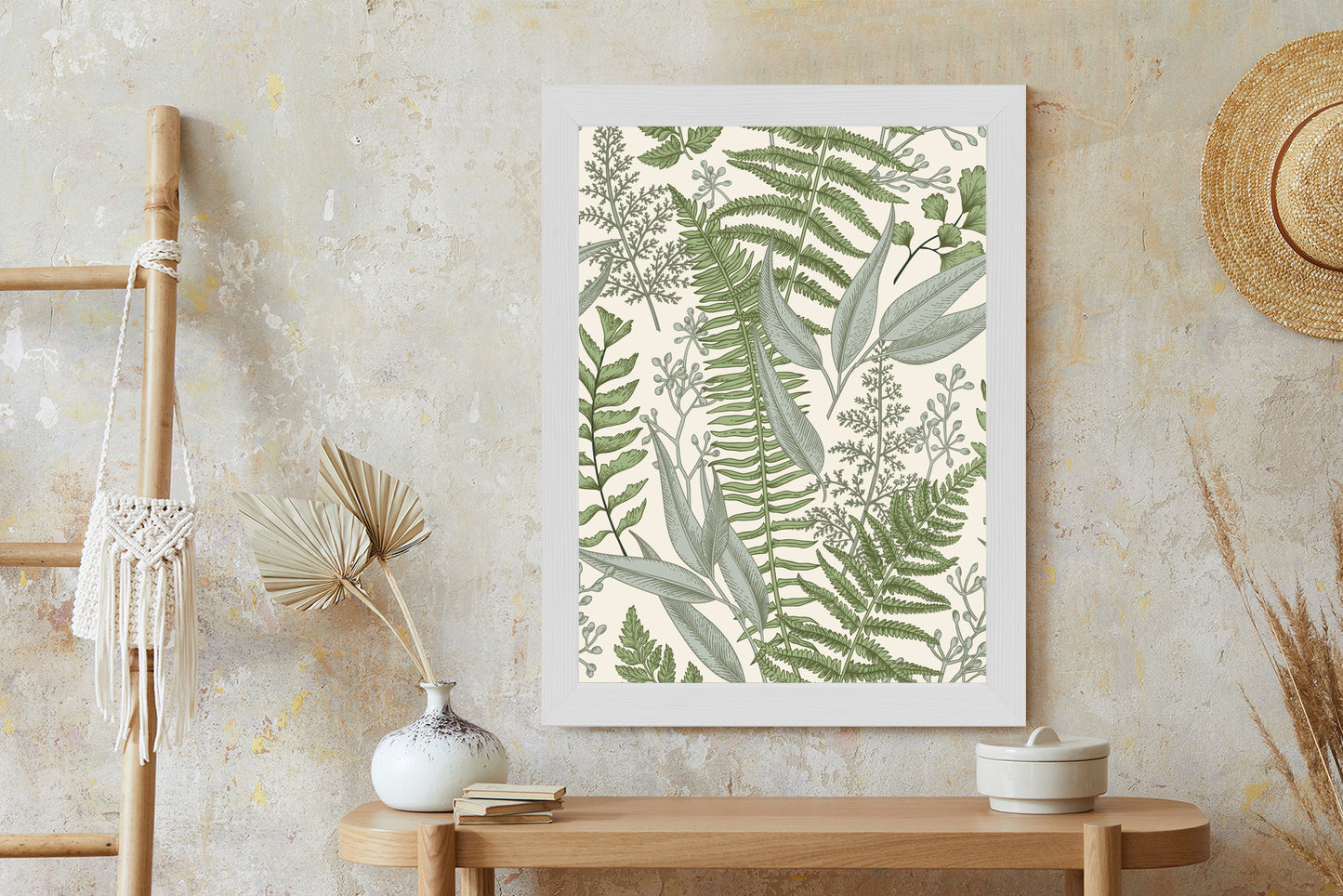 Poster Vintage-Wildpflanzen Auf Beigem Hintergrund