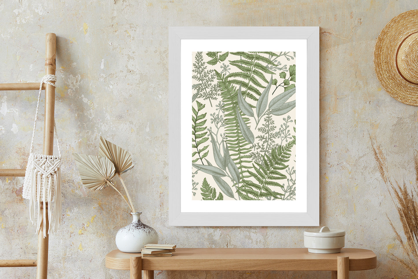 Poster Vintage-Wildpflanzen Auf Beigem Hintergrund
