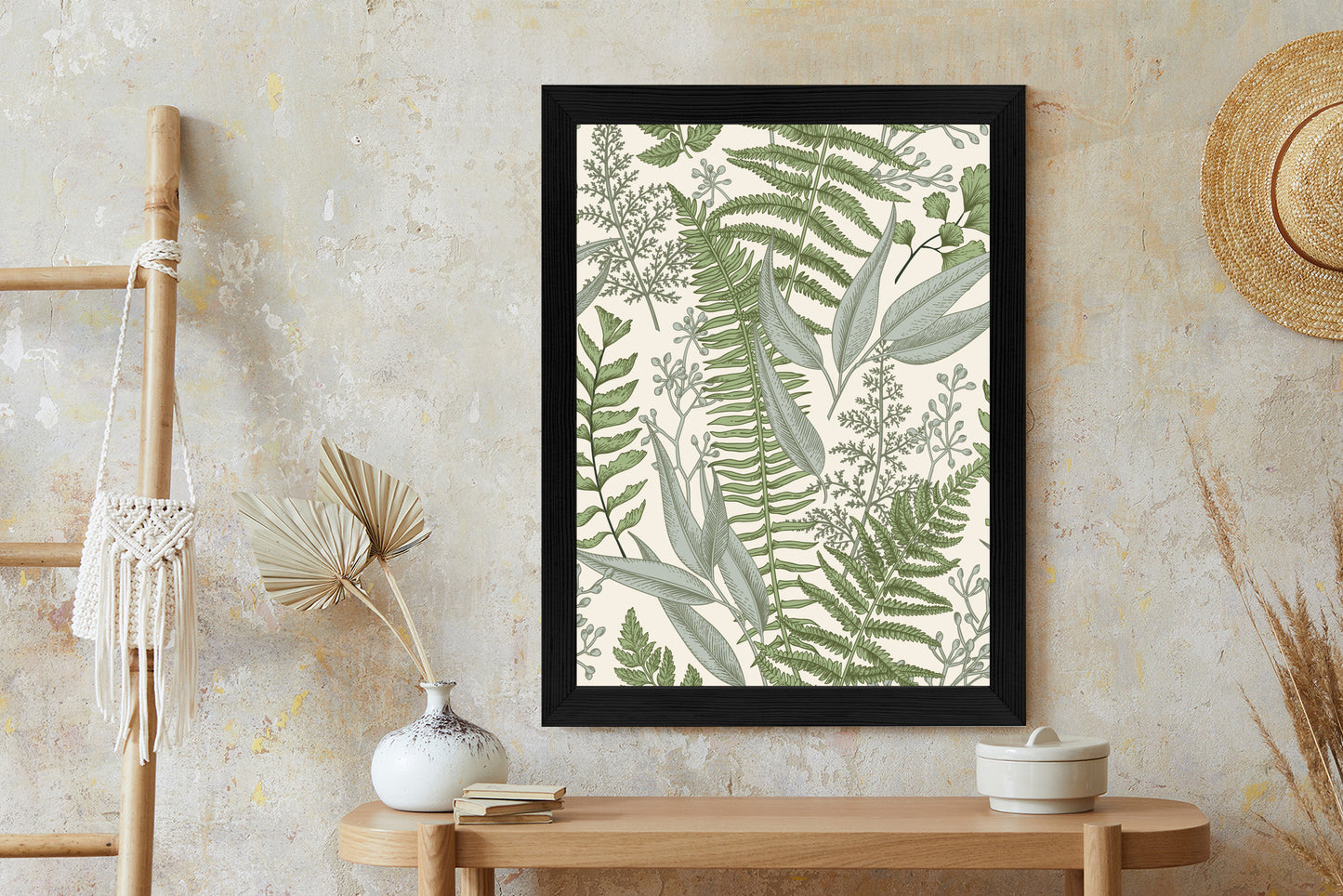 Poster Vintage-Wildpflanzen Auf Beigem Hintergrund