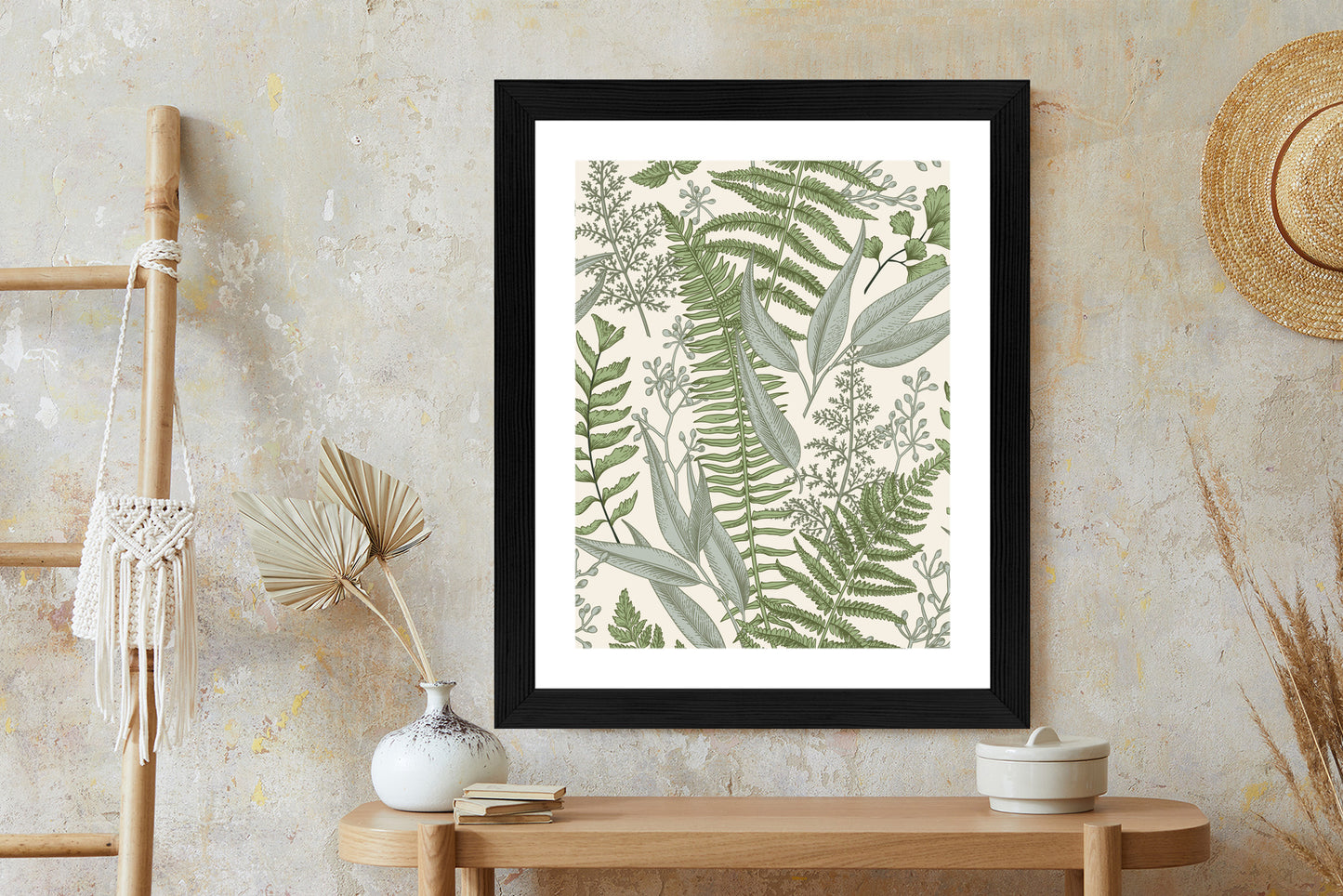 Poster Vintage-Wildpflanzen Auf Beigem Hintergrund