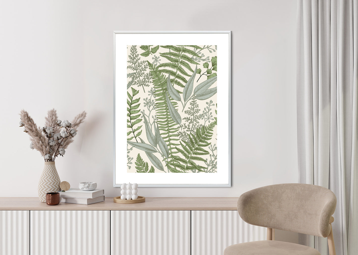 Poster Vintage-Wildpflanzen Auf Beigem Hintergrund
