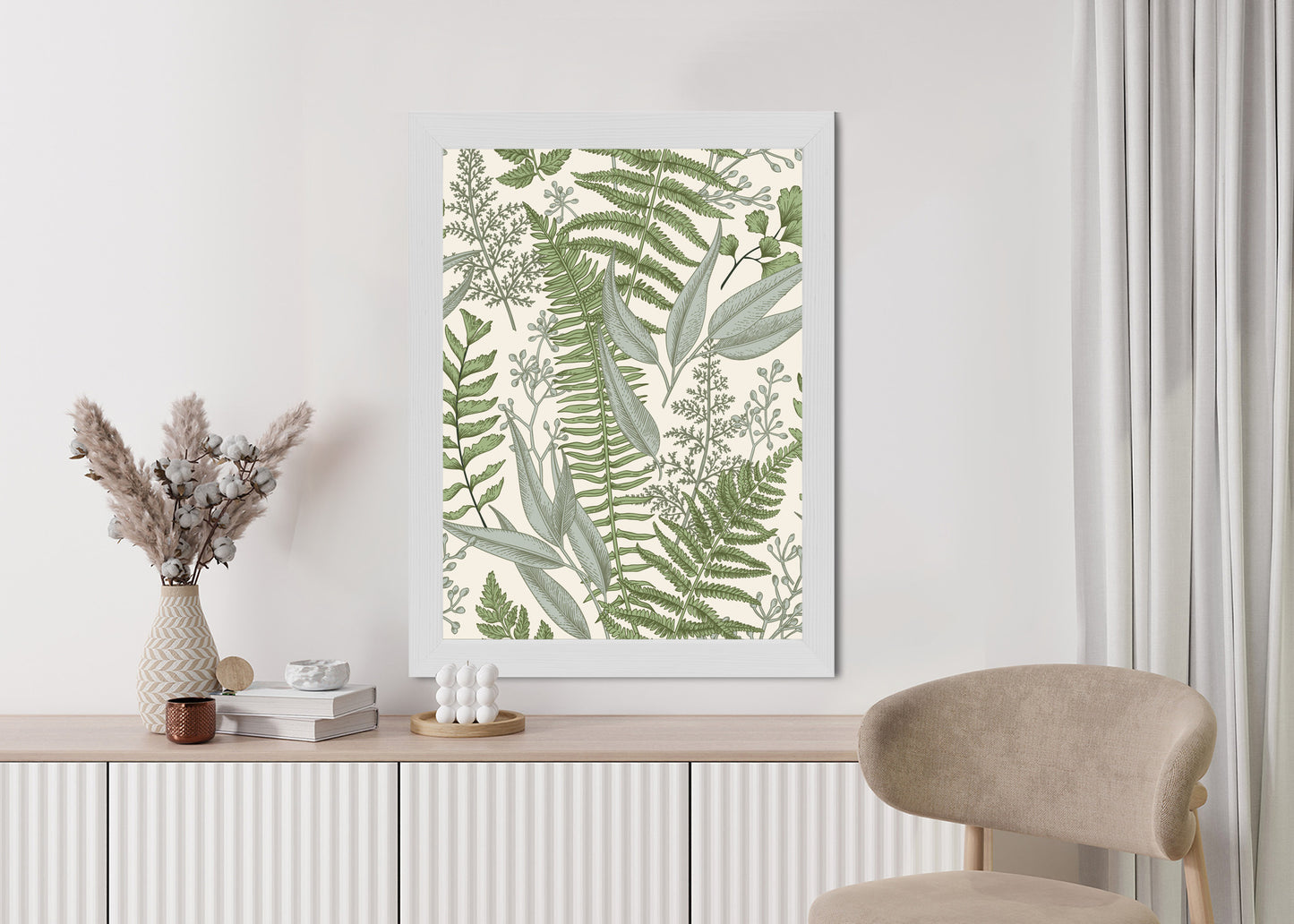 Poster Vintage-Wildpflanzen Auf Beigem Hintergrund