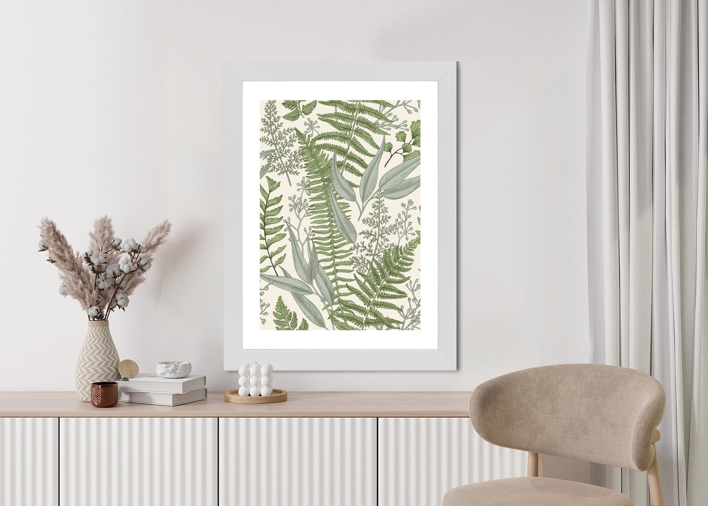 Poster Vintage-Wildpflanzen Auf Beigem Hintergrund
