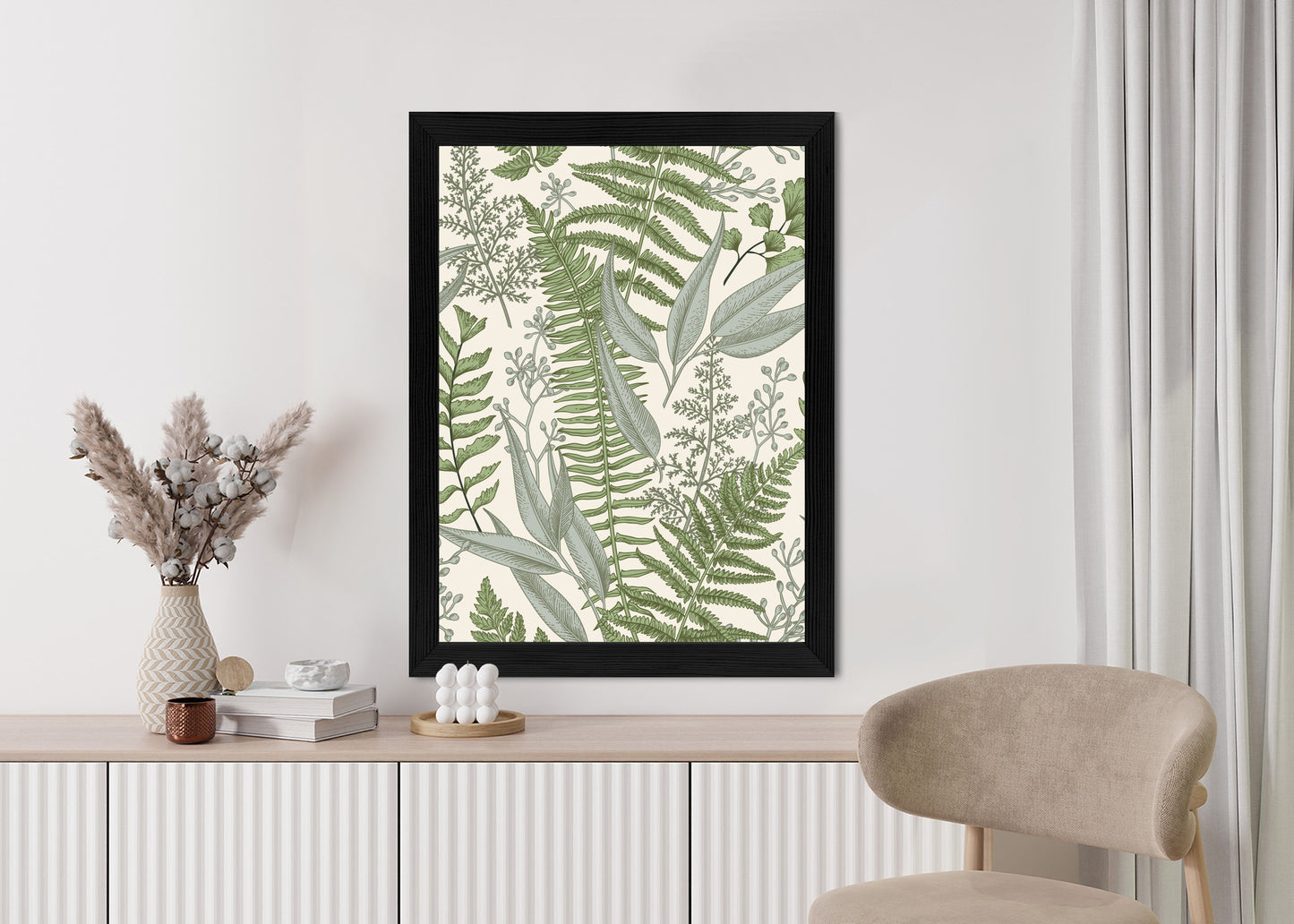 Poster Vintage-Wildpflanzen Auf Beigem Hintergrund