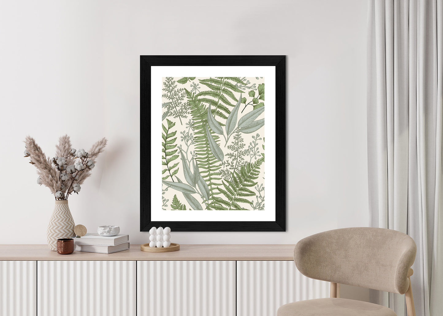 Poster Vintage-Wildpflanzen Auf Beigem Hintergrund