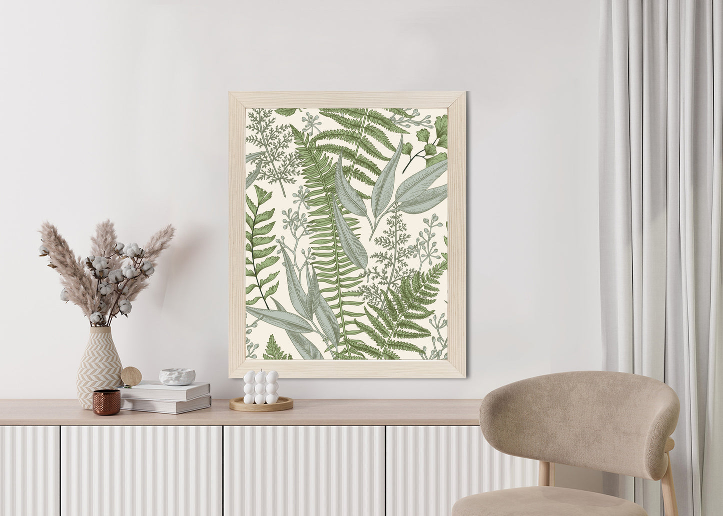 Poster Vintage-Wildpflanzen Auf Beigem Hintergrund