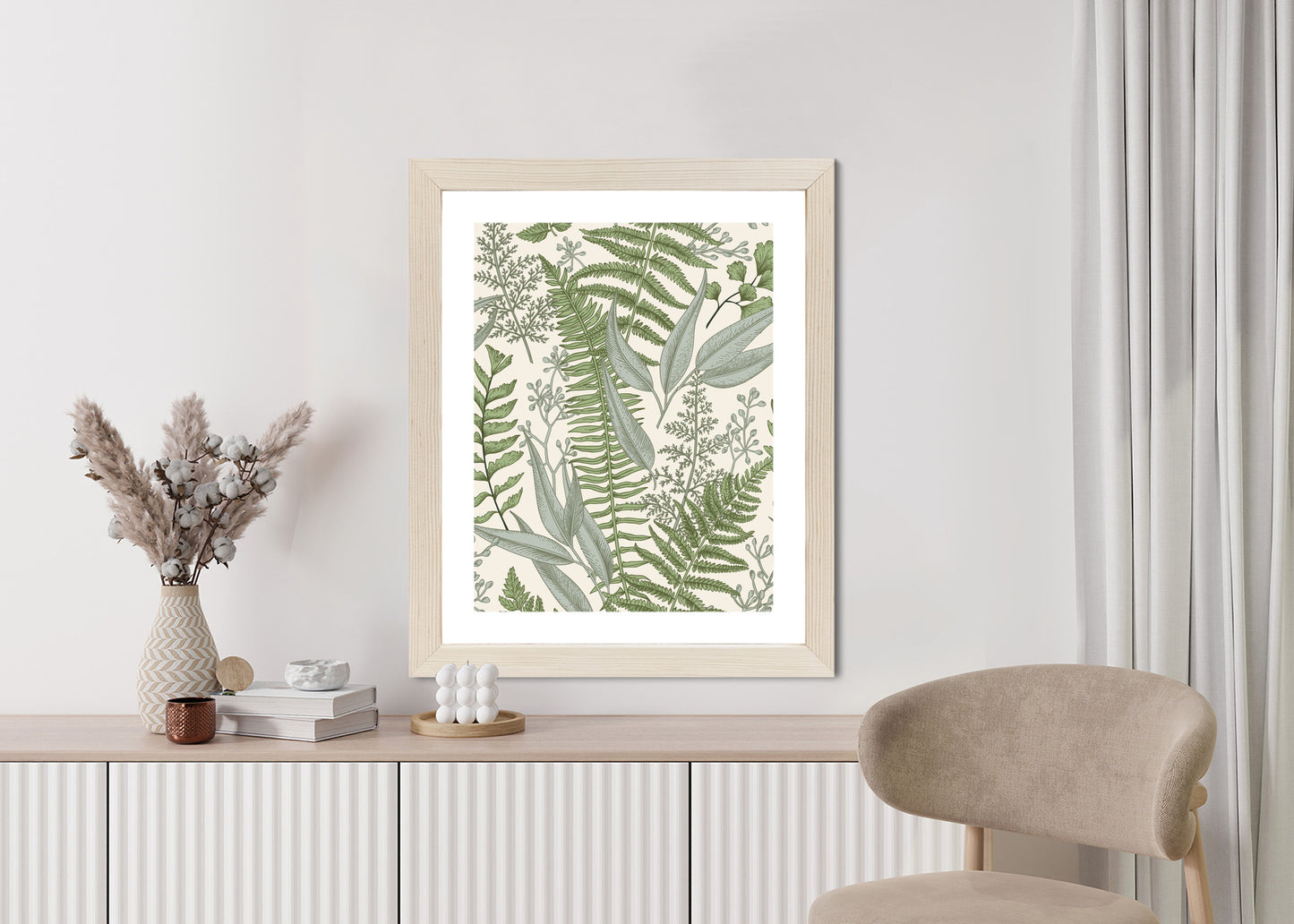 Poster Vintage-Wildpflanzen Auf Beigem Hintergrund