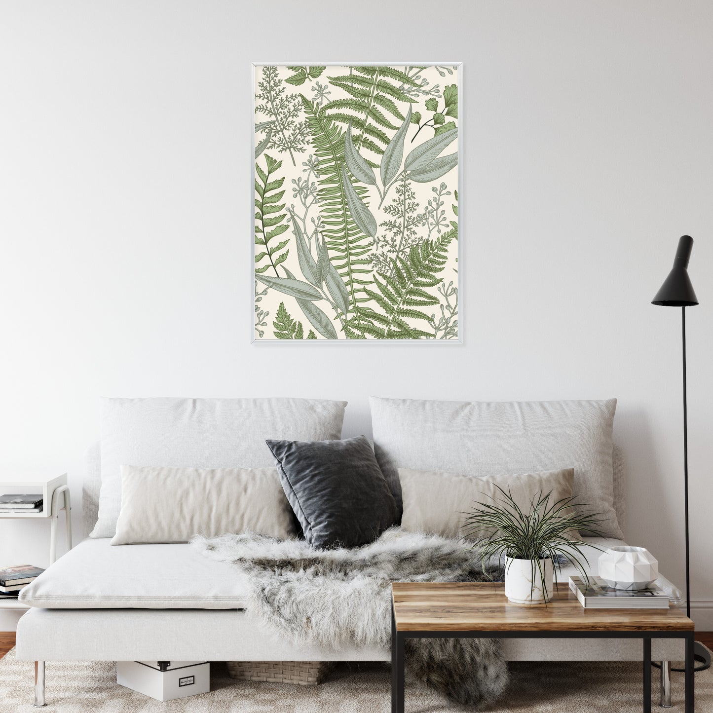 Poster Vintage-Wildpflanzen Auf Beigem Hintergrund