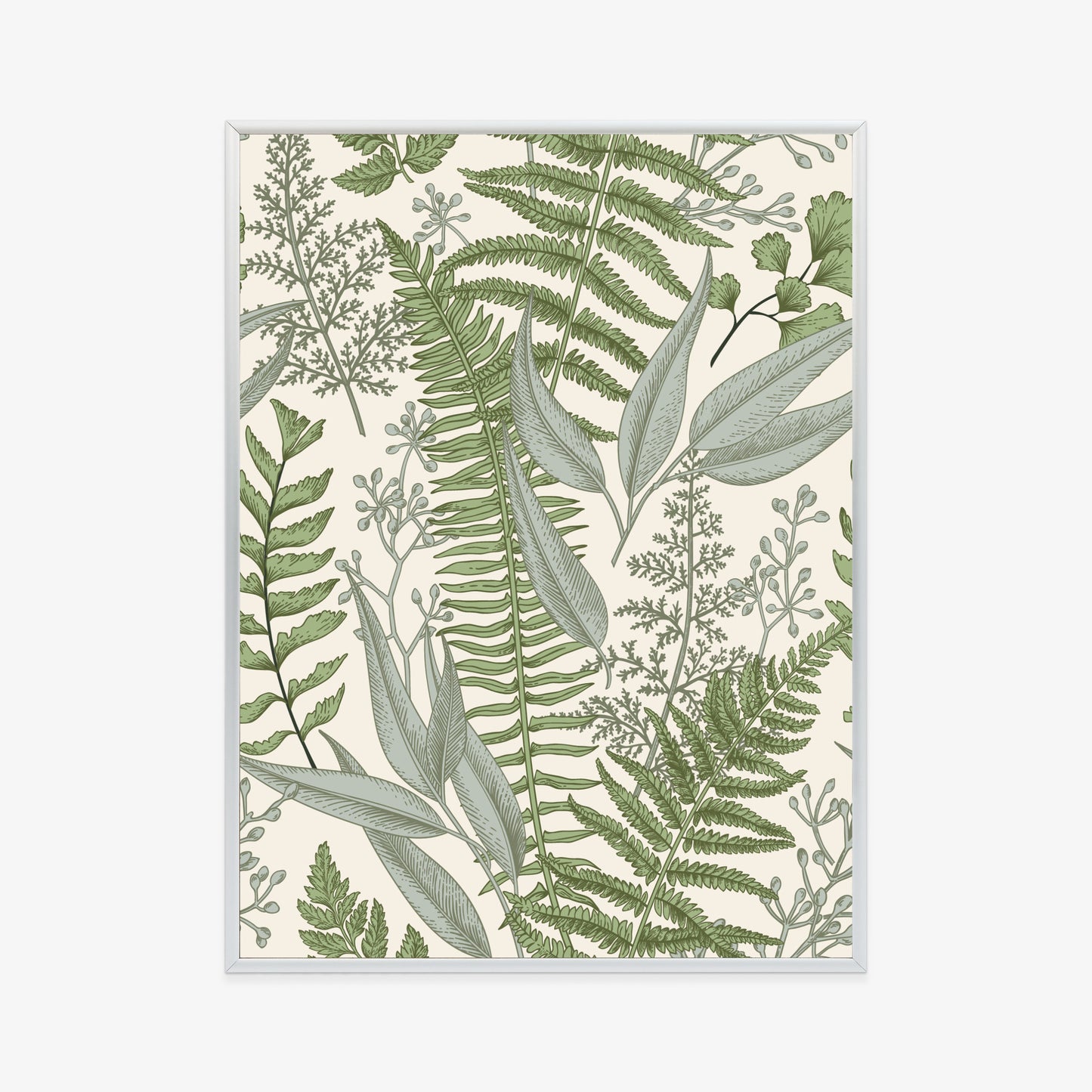 Poster Vintage-Wildpflanzen Auf Beigem Hintergrund