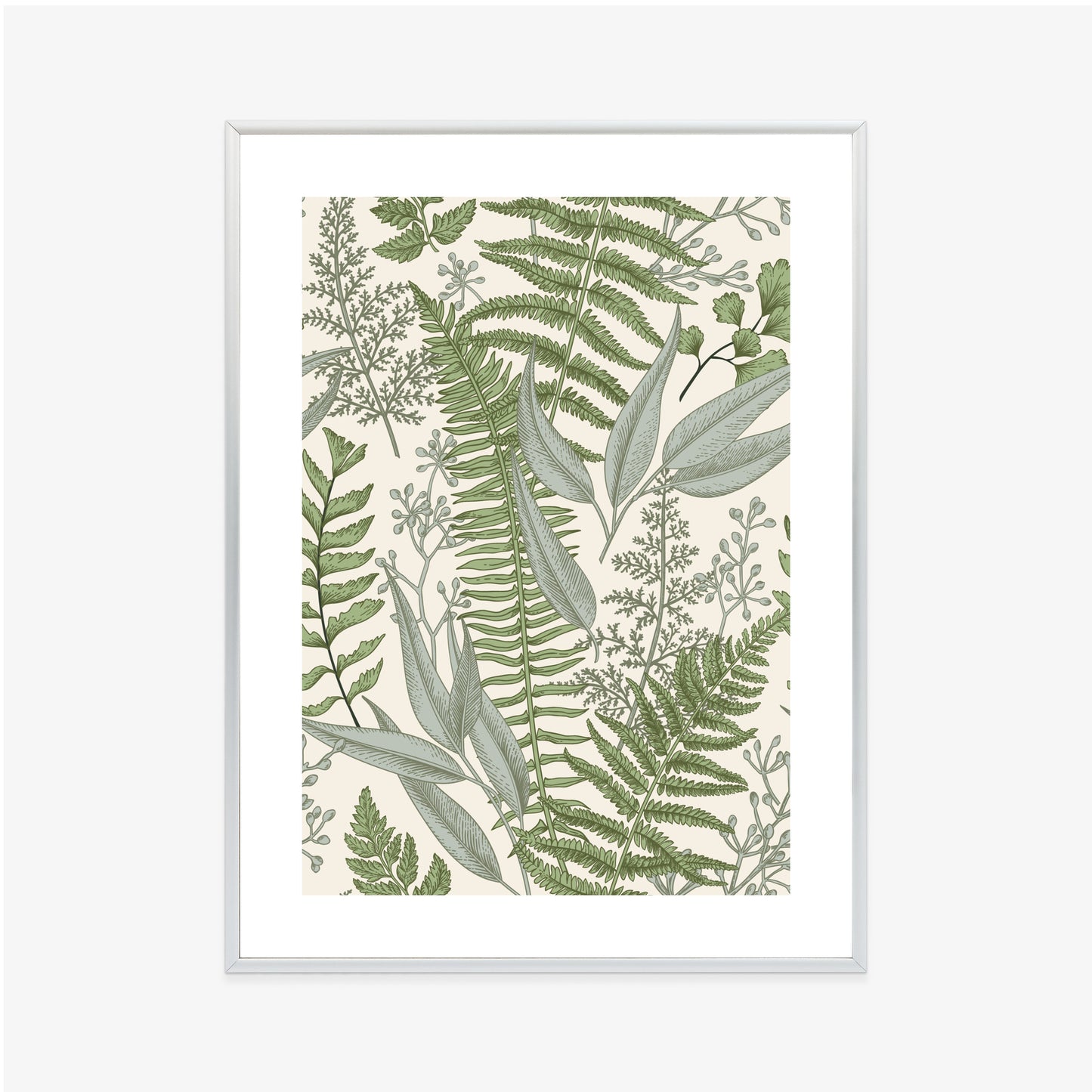 Poster Vintage-Wildpflanzen Auf Beigem Hintergrund
