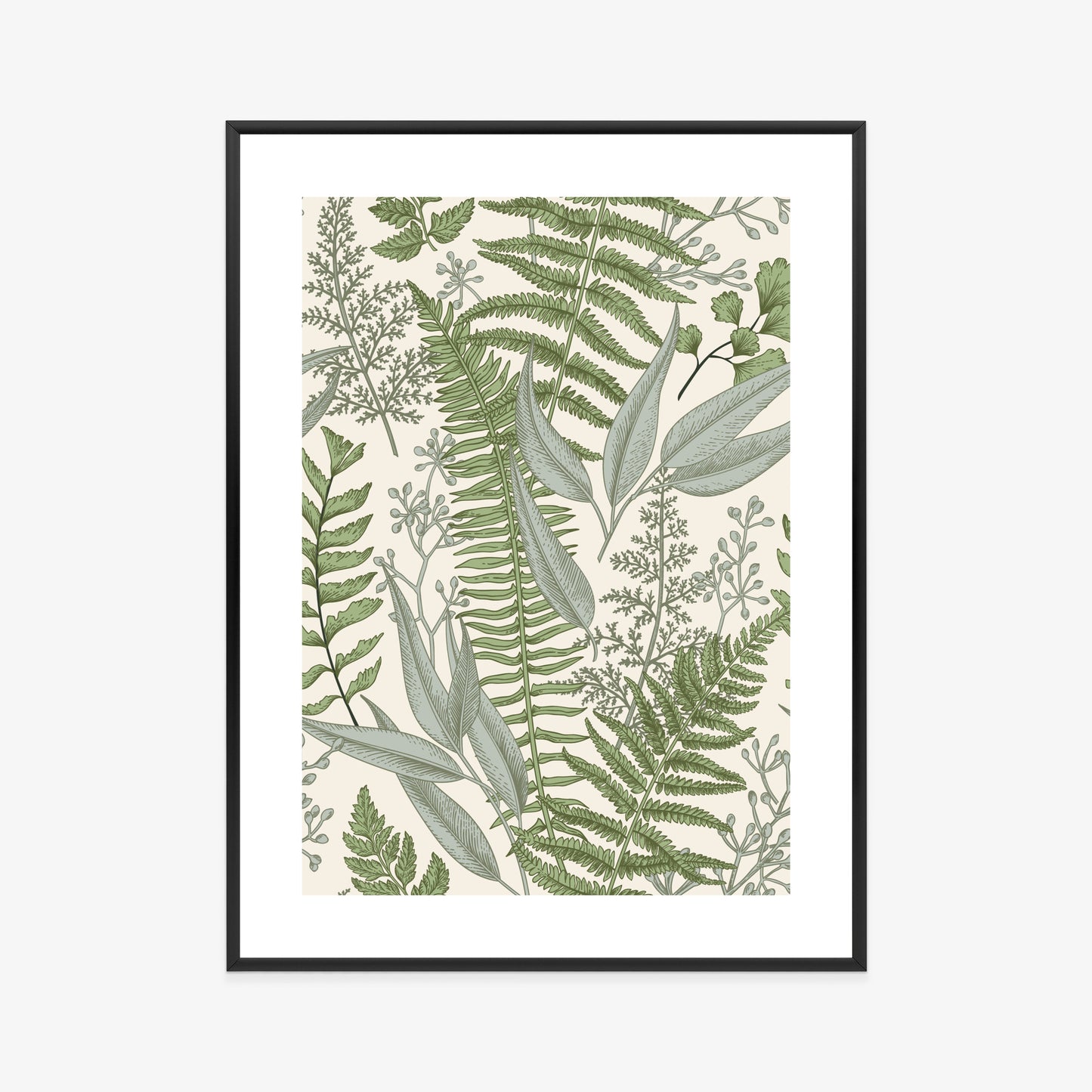 Poster Vintage-Wildpflanzen Auf Beigem Hintergrund