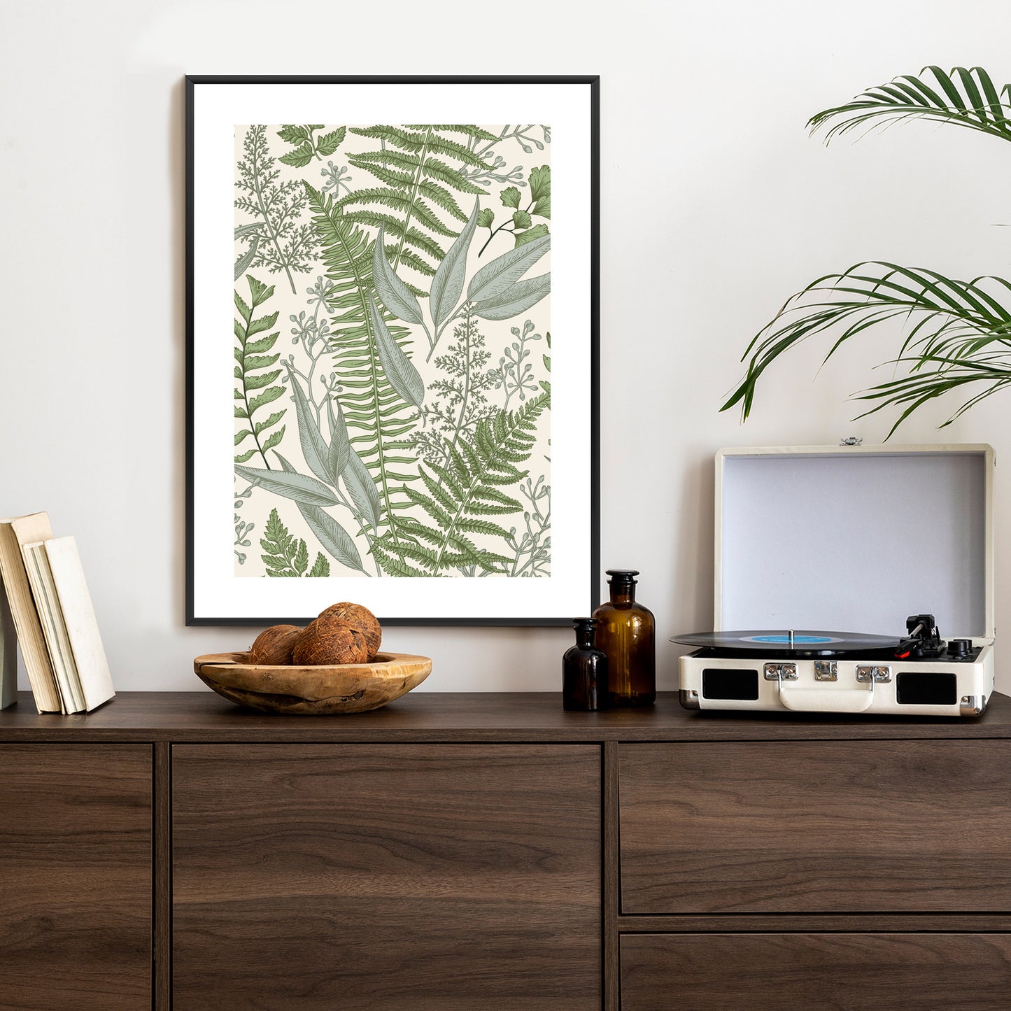 Poster Vintage-Wildpflanzen Auf Beigem Hintergrund