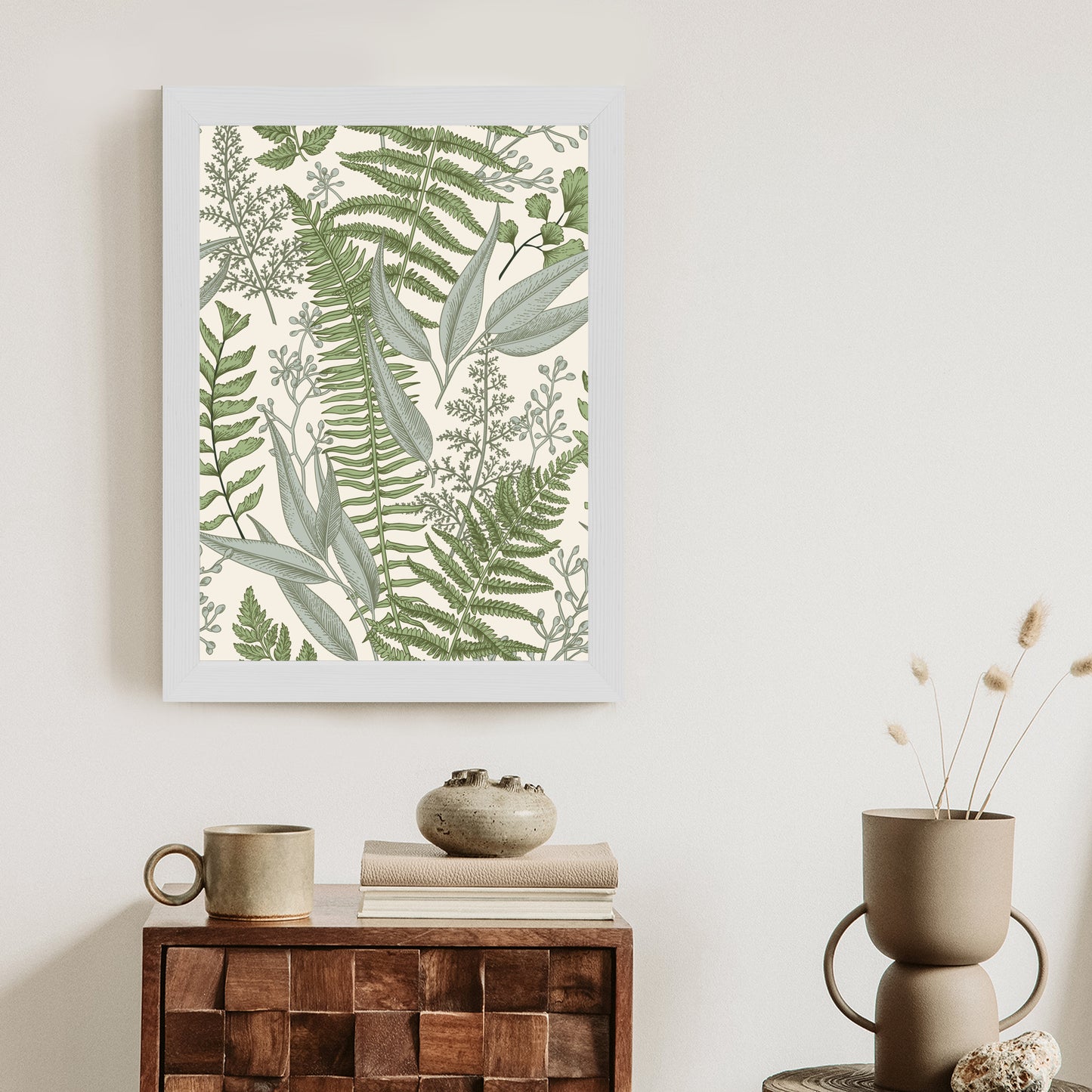 Poster Vintage-Wildpflanzen Auf Beigem Hintergrund