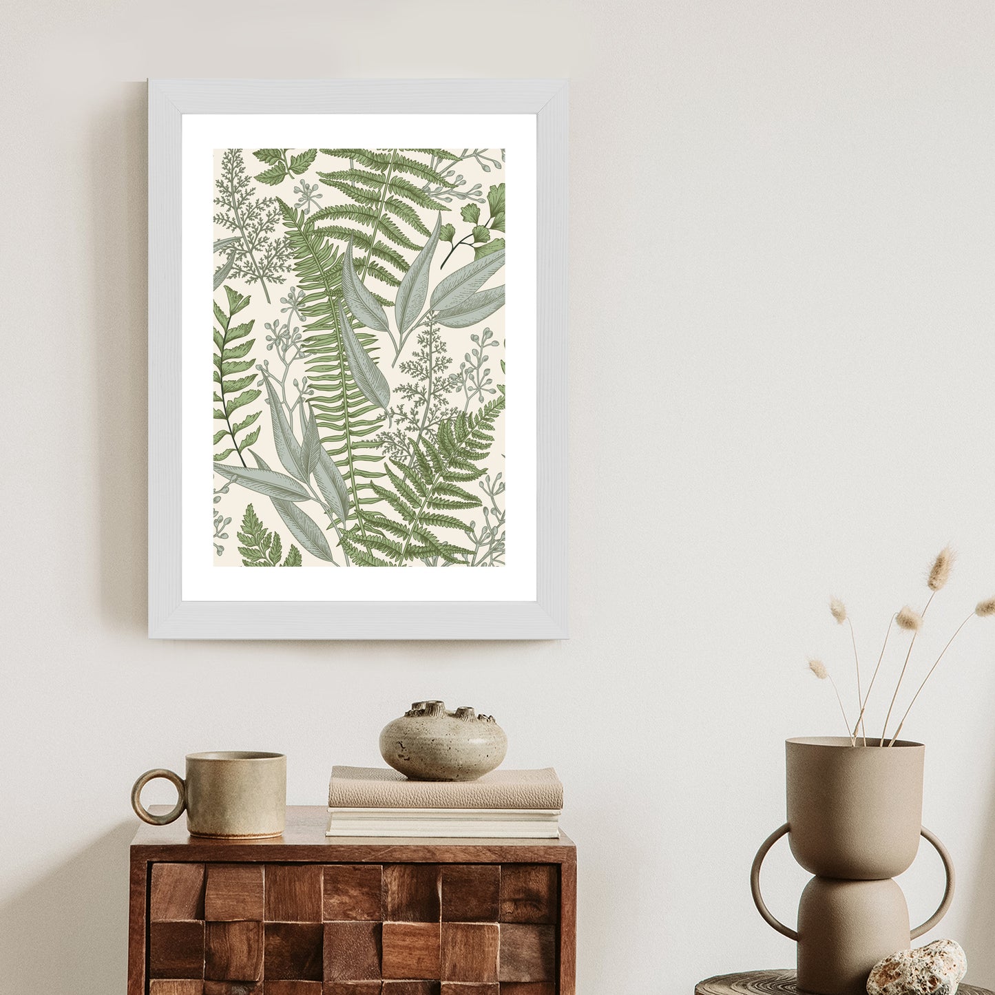 Poster Vintage-Wildpflanzen Auf Beigem Hintergrund