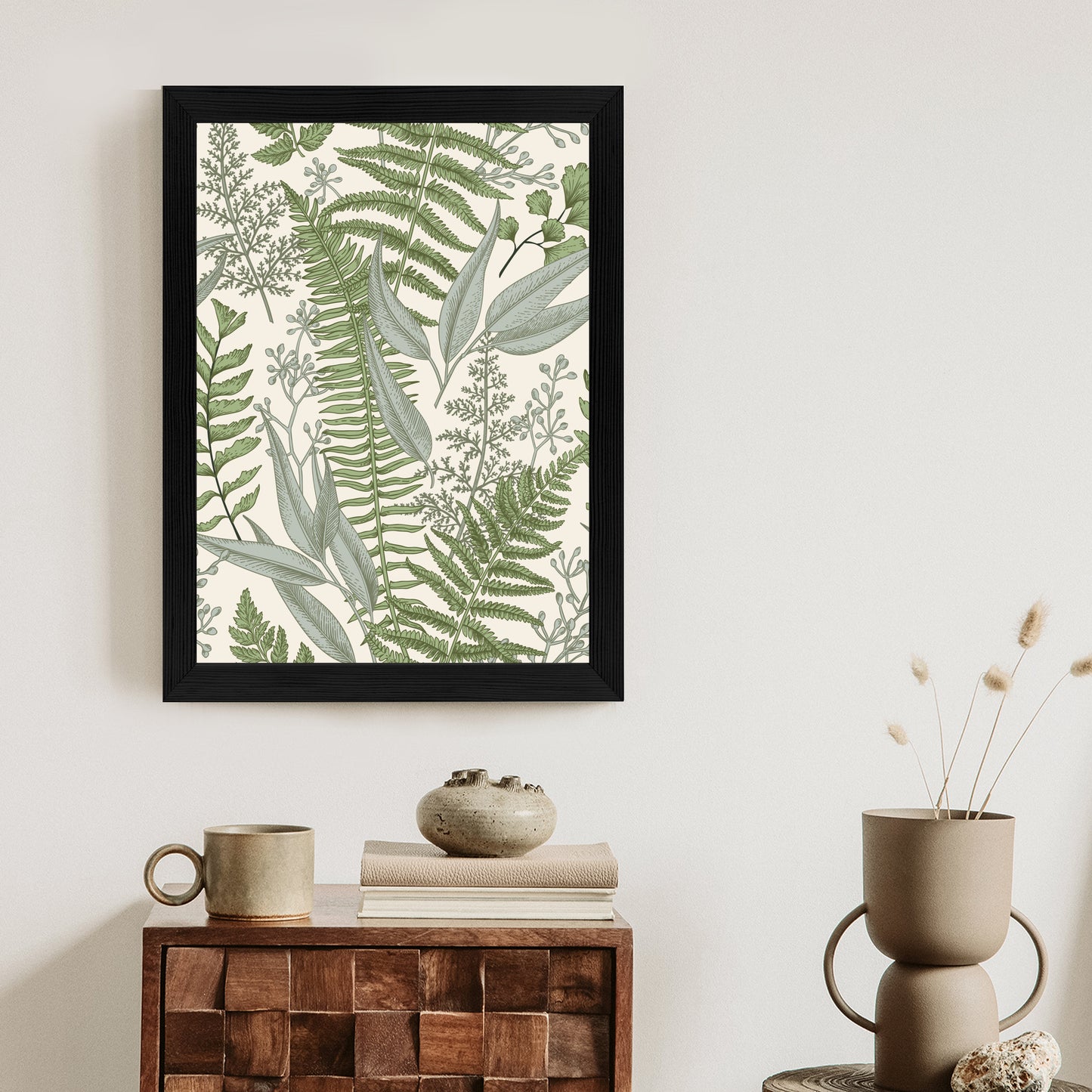 Poster Vintage-Wildpflanzen Auf Beigem Hintergrund