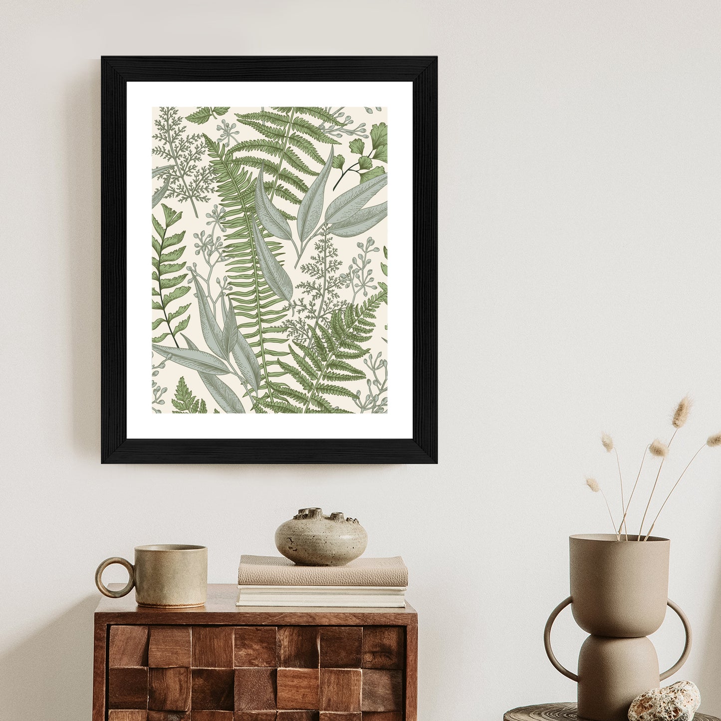 Poster Vintage-Wildpflanzen Auf Beigem Hintergrund