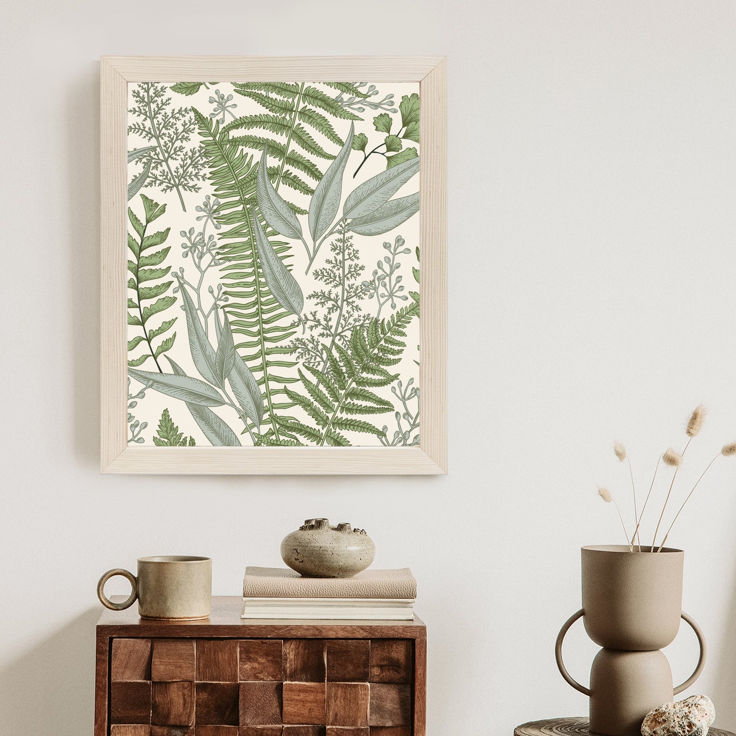 Poster Vintage-Wildpflanzen Auf Beigem Hintergrund