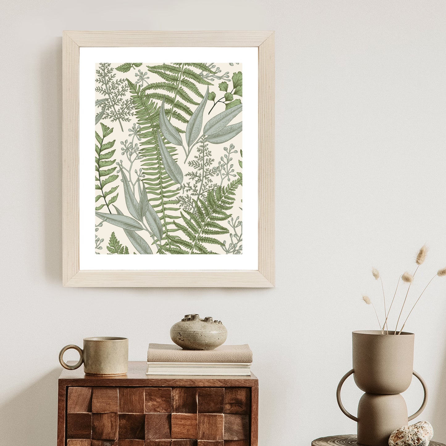 Poster Vintage-Wildpflanzen Auf Beigem Hintergrund
