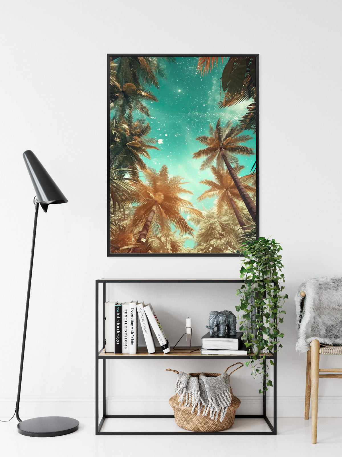 Poster Schöne Sommerpalmen Mit Sternen