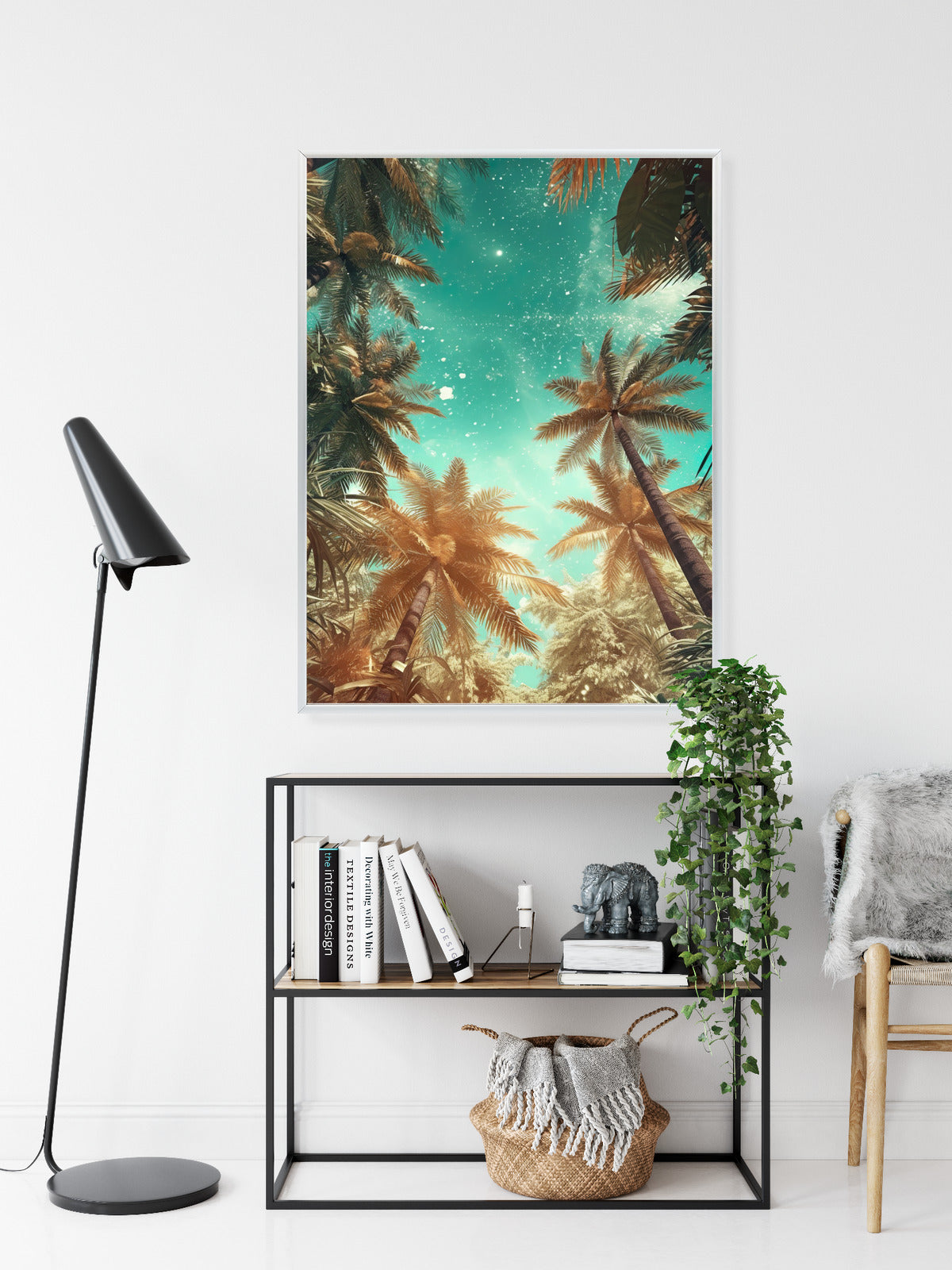 Poster Schöne Sommerpalmen Mit Sternen