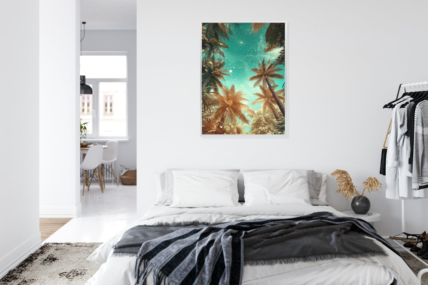 Poster Schöne Sommerpalmen Mit Sternen