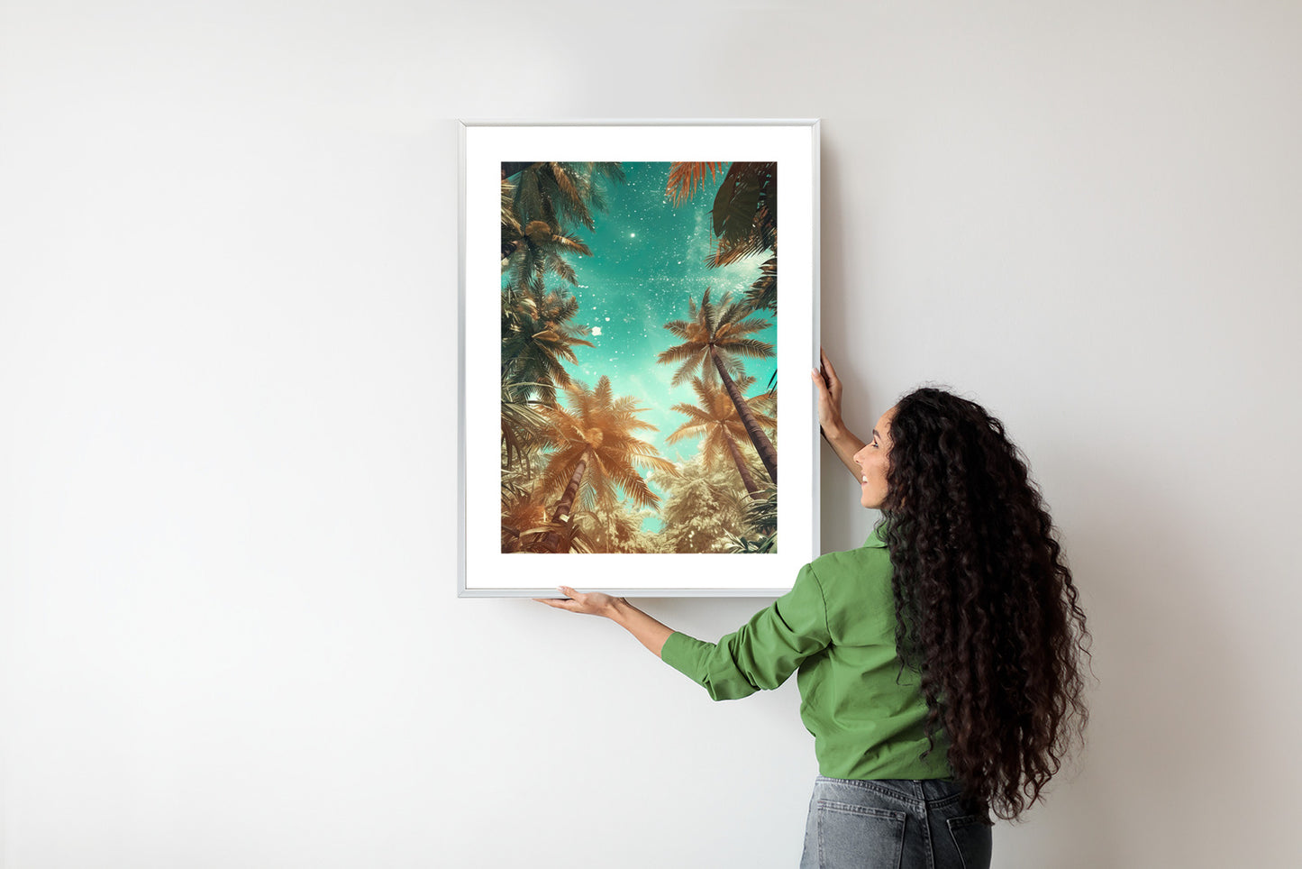 Poster Schöne Sommerpalmen Mit Sternen
