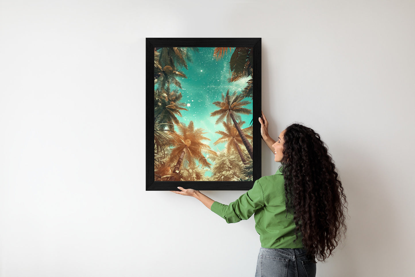 Poster Schöne Sommerpalmen Mit Sternen