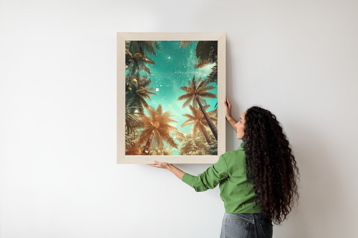 Poster Schöne Sommerpalmen Mit Sternen