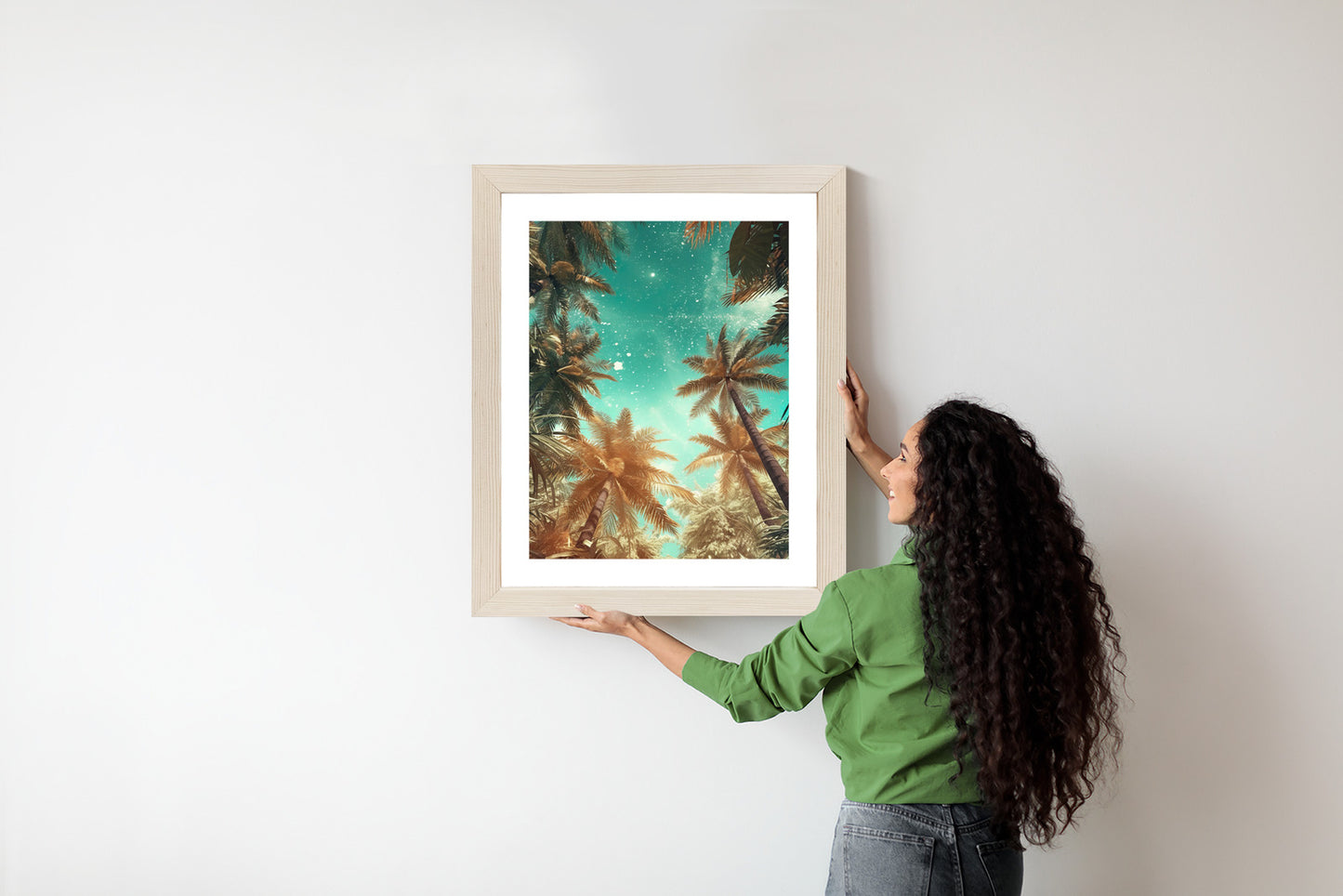 Poster Schöne Sommerpalmen Mit Sternen