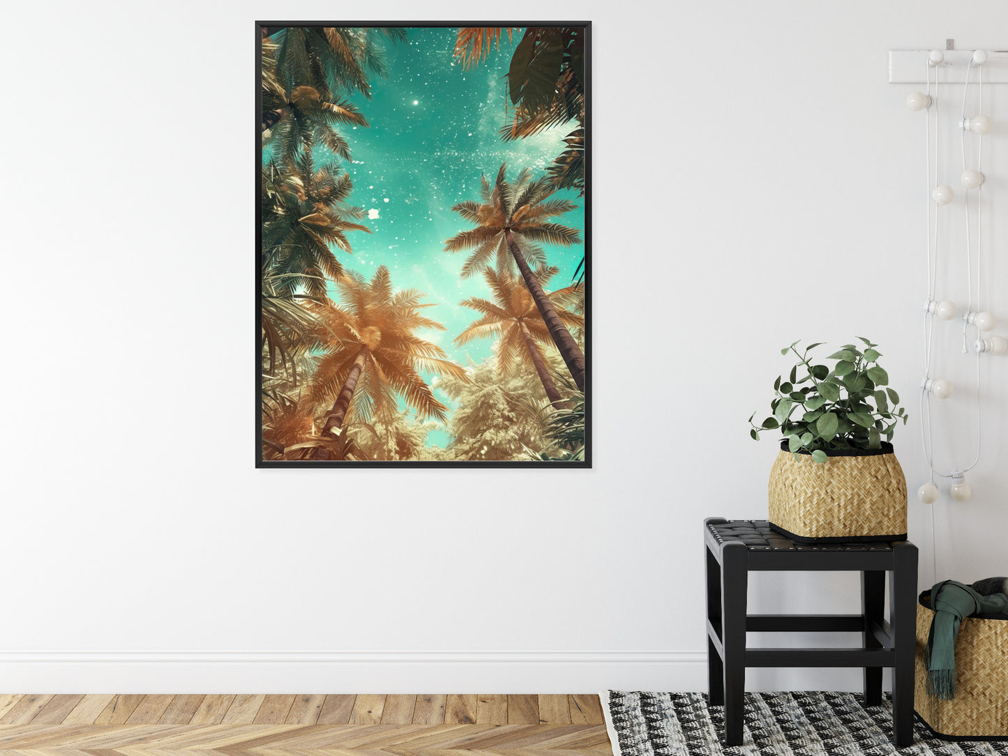 Poster Schöne Sommerpalmen Mit Sternen