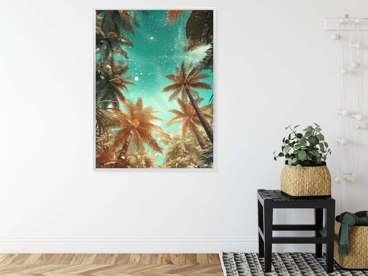 Poster Schöne Sommerpalmen Mit Sternen