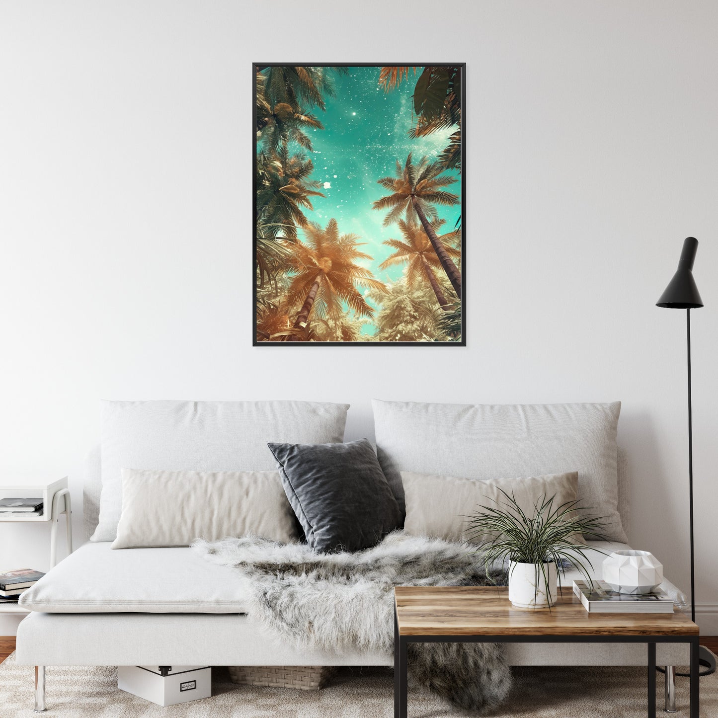 Poster Schöne Sommerpalmen Mit Sternen