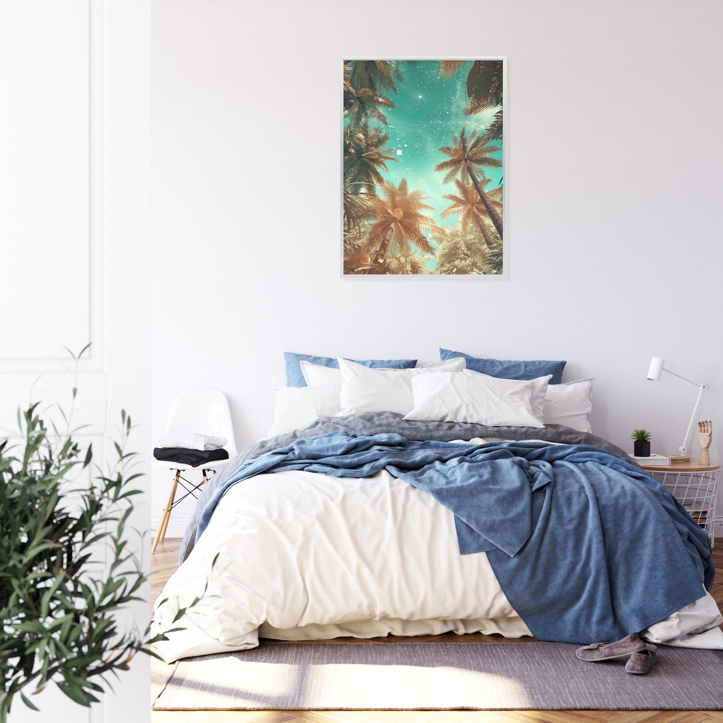 Poster Schöne Sommerpalmen Mit Sternen
