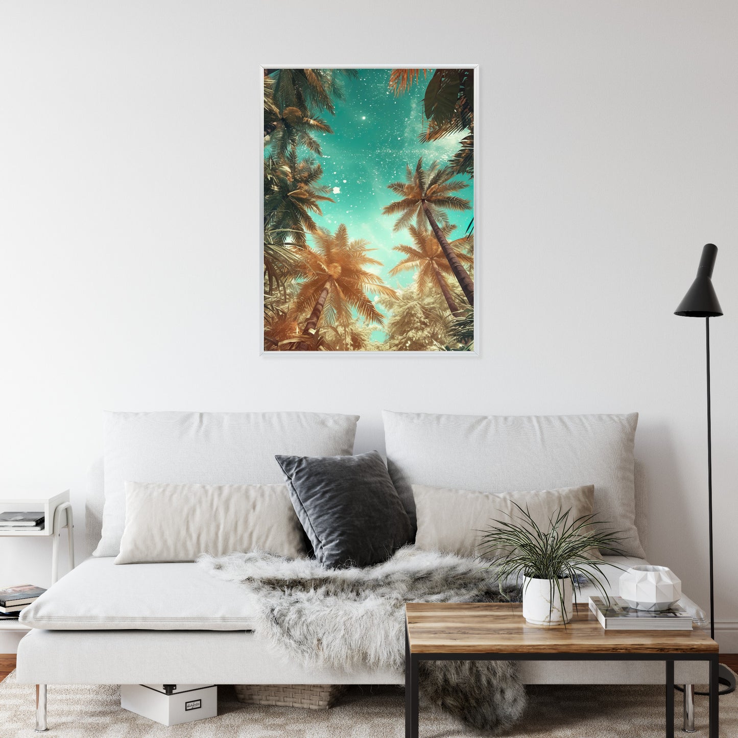 Poster Schöne Sommerpalmen Mit Sternen