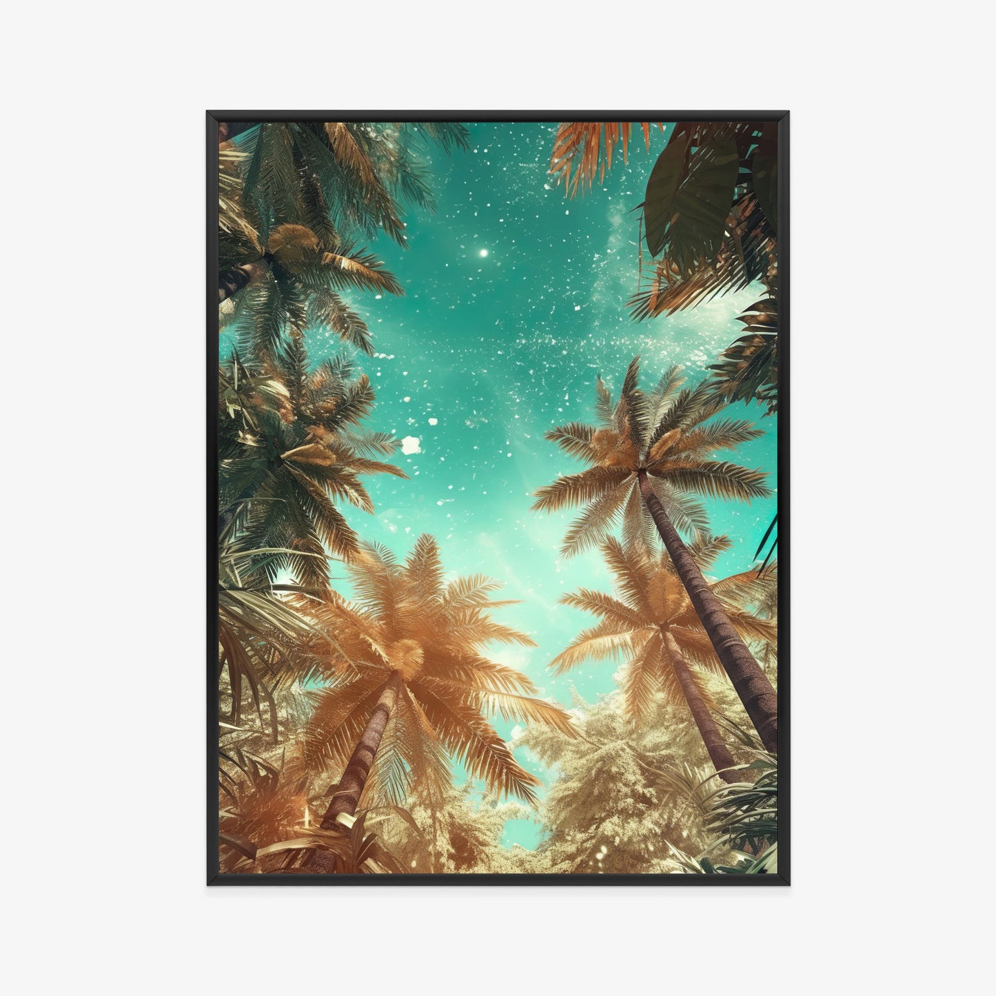 Poster Schöne Sommerpalmen Mit Sternen