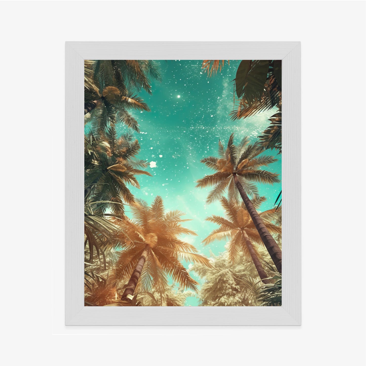 Poster Schöne Sommerpalmen Mit Sternen
