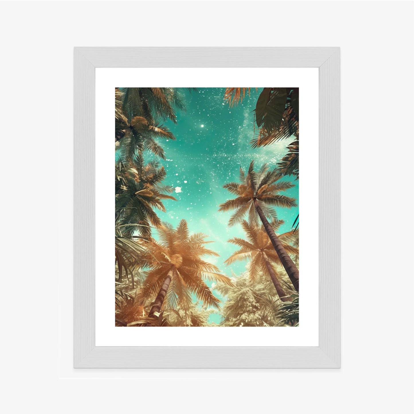 Poster Schöne Sommerpalmen Mit Sternen