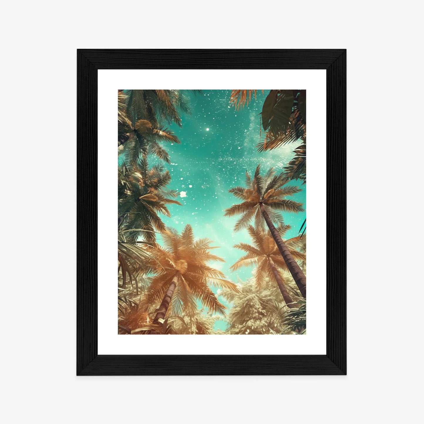 Poster Schöne Sommerpalmen Mit Sternen