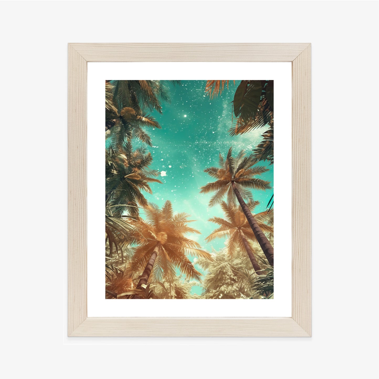 Poster Schöne Sommerpalmen Mit Sternen
