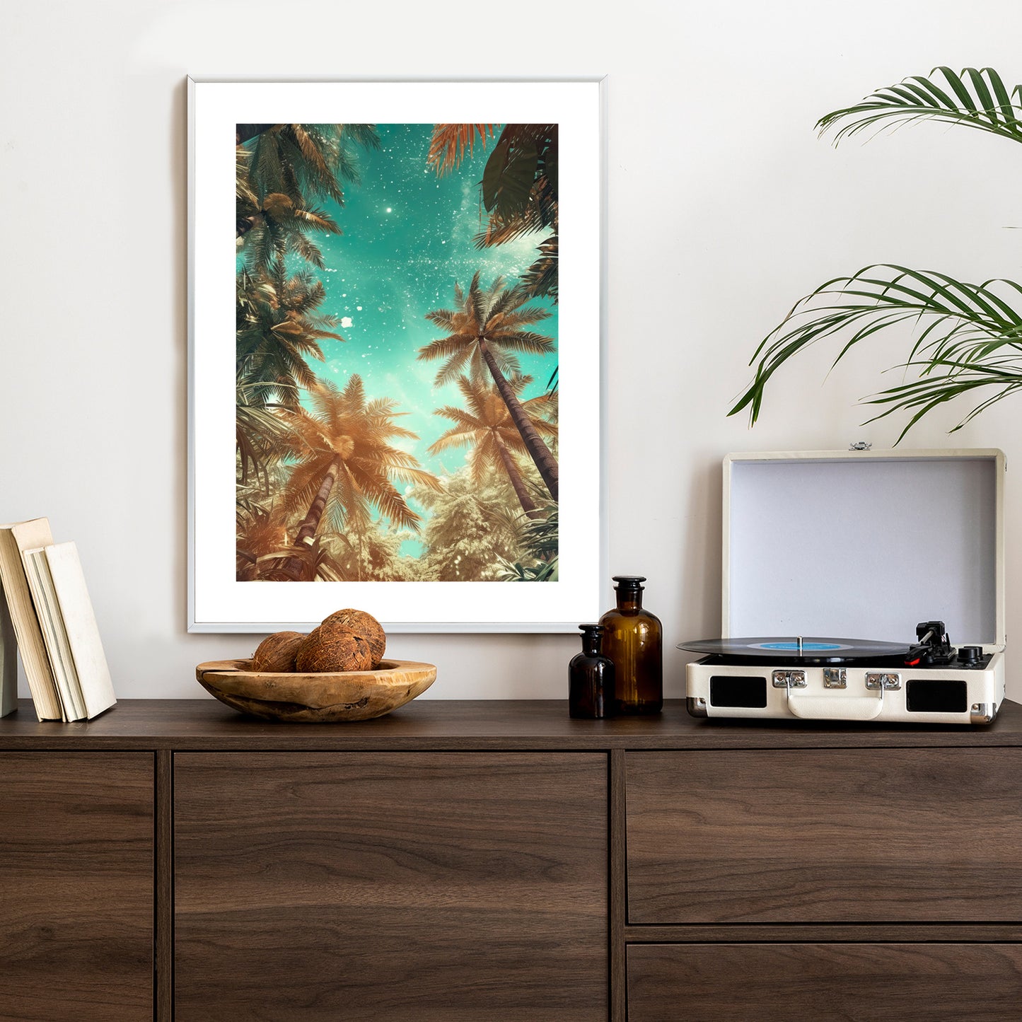 Poster Schöne Sommerpalmen Mit Sternen