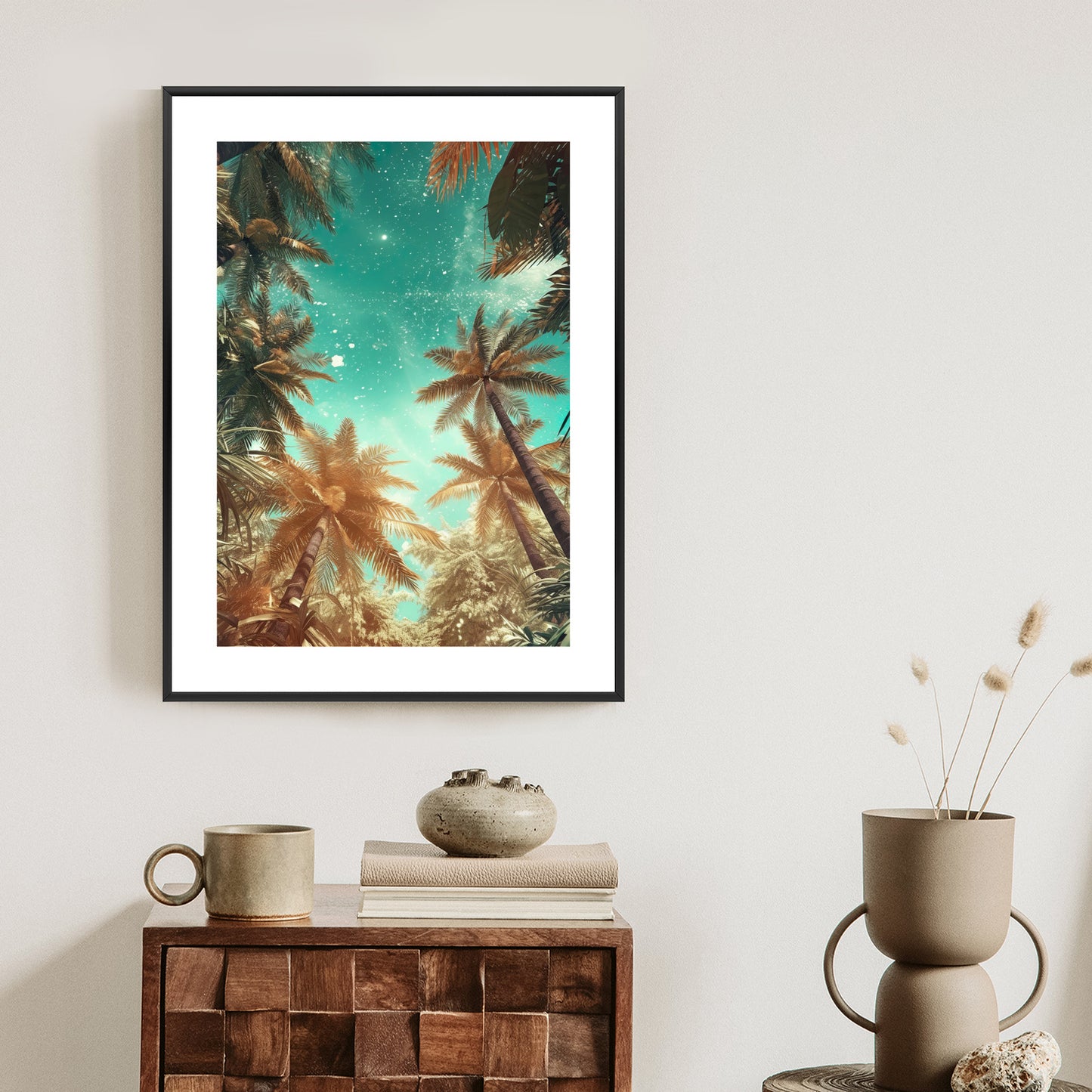 Poster Schöne Sommerpalmen Mit Sternen