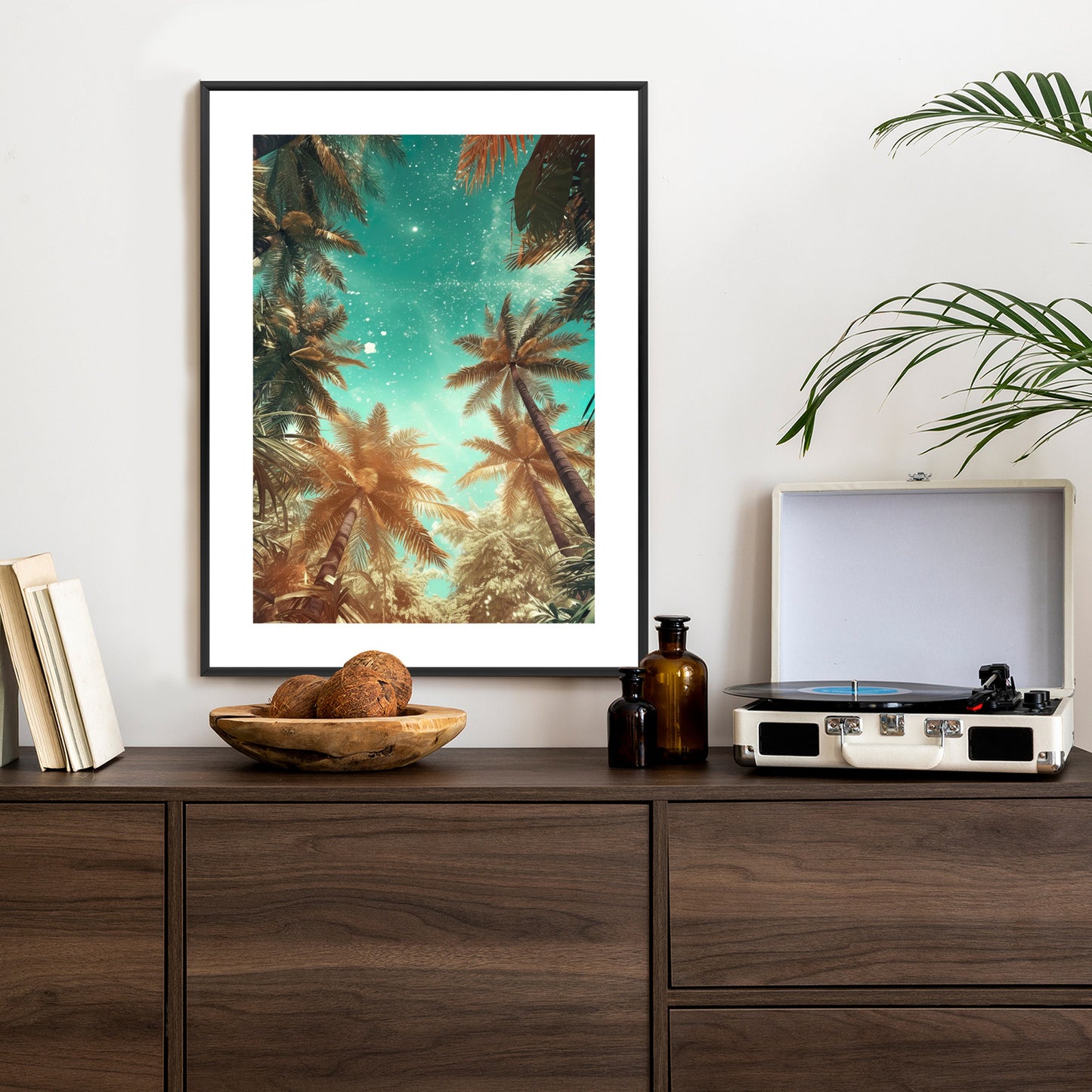 Poster Schöne Sommerpalmen Mit Sternen