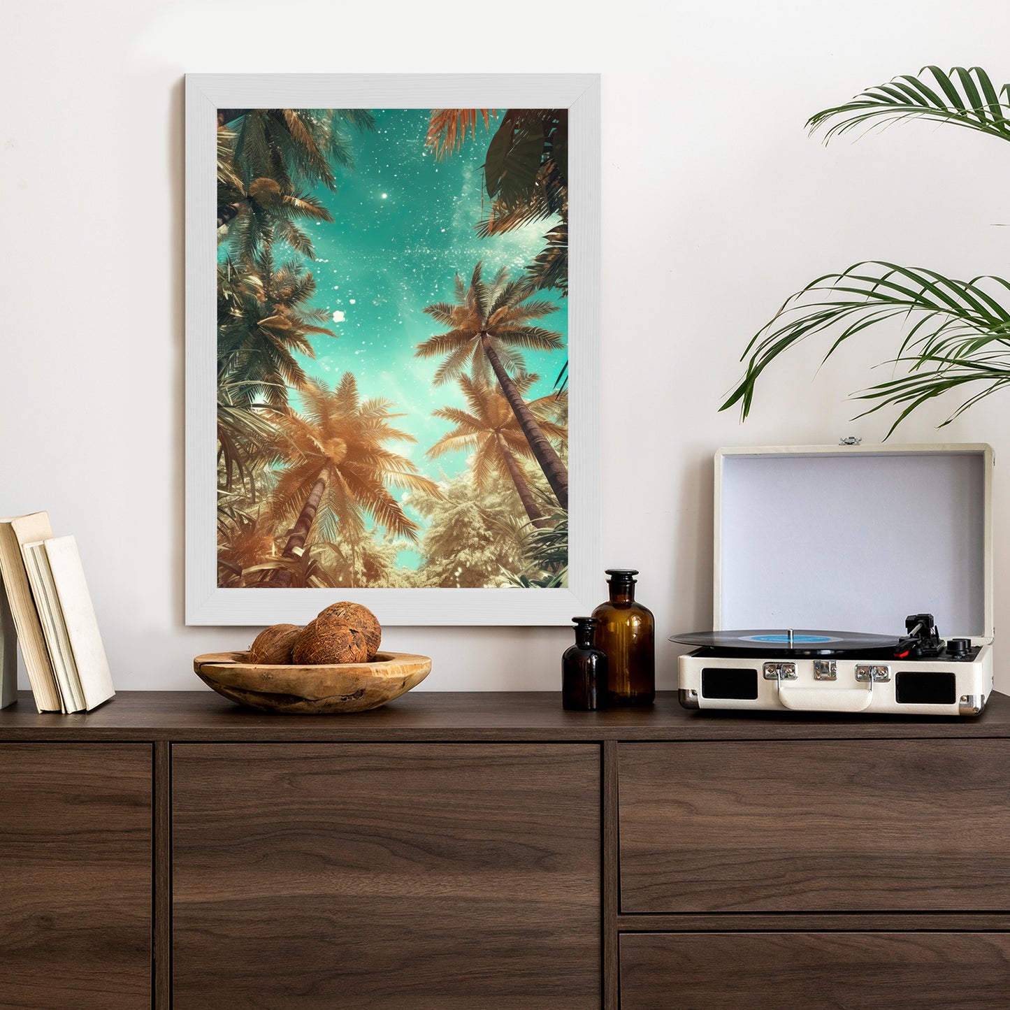 Poster Schöne Sommerpalmen Mit Sternen