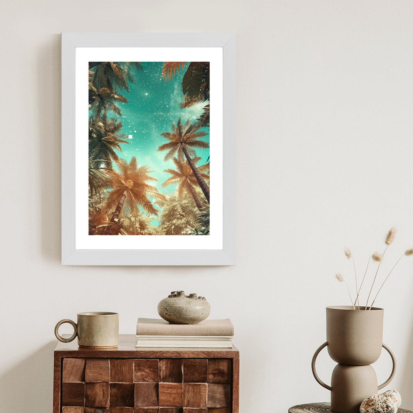 Poster Schöne Sommerpalmen Mit Sternen
