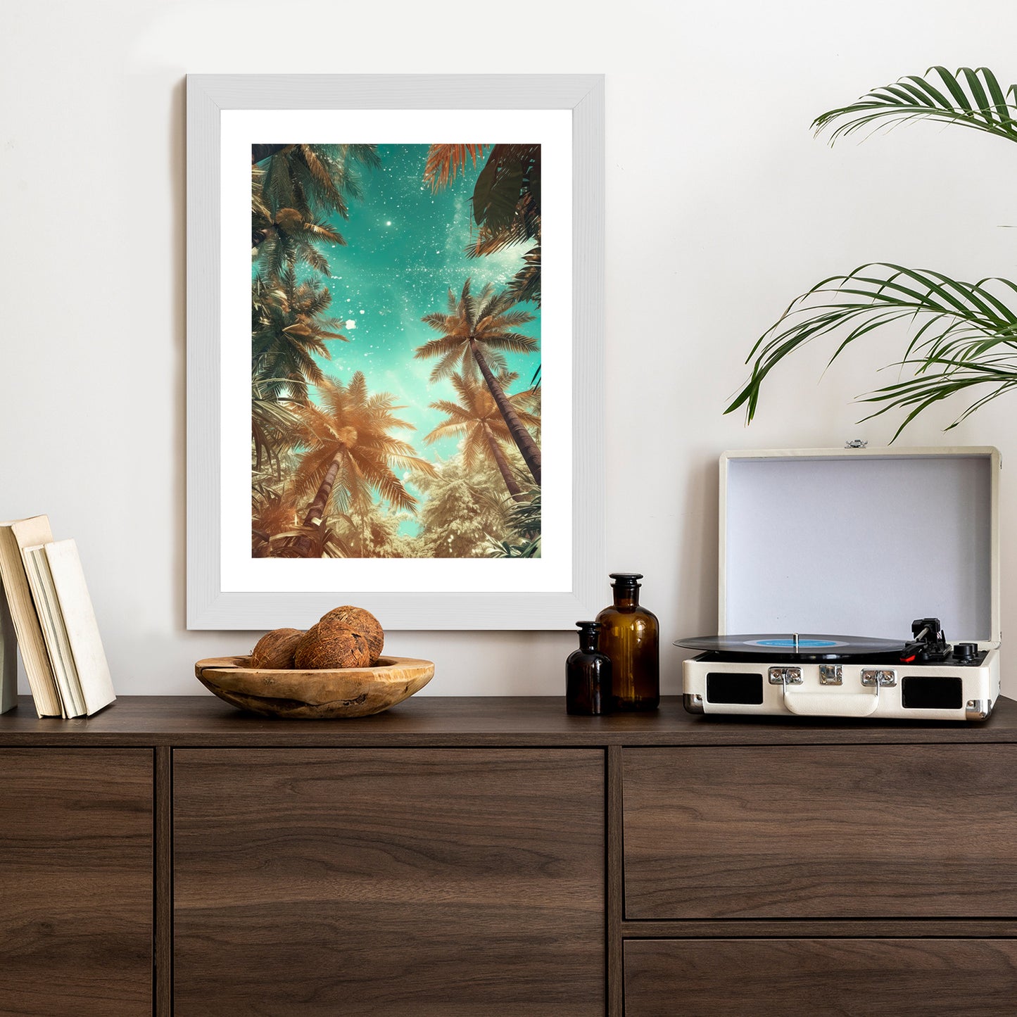 Poster Schöne Sommerpalmen Mit Sternen