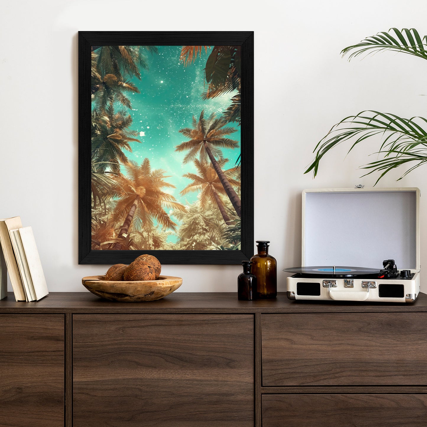 Poster Schöne Sommerpalmen Mit Sternen
