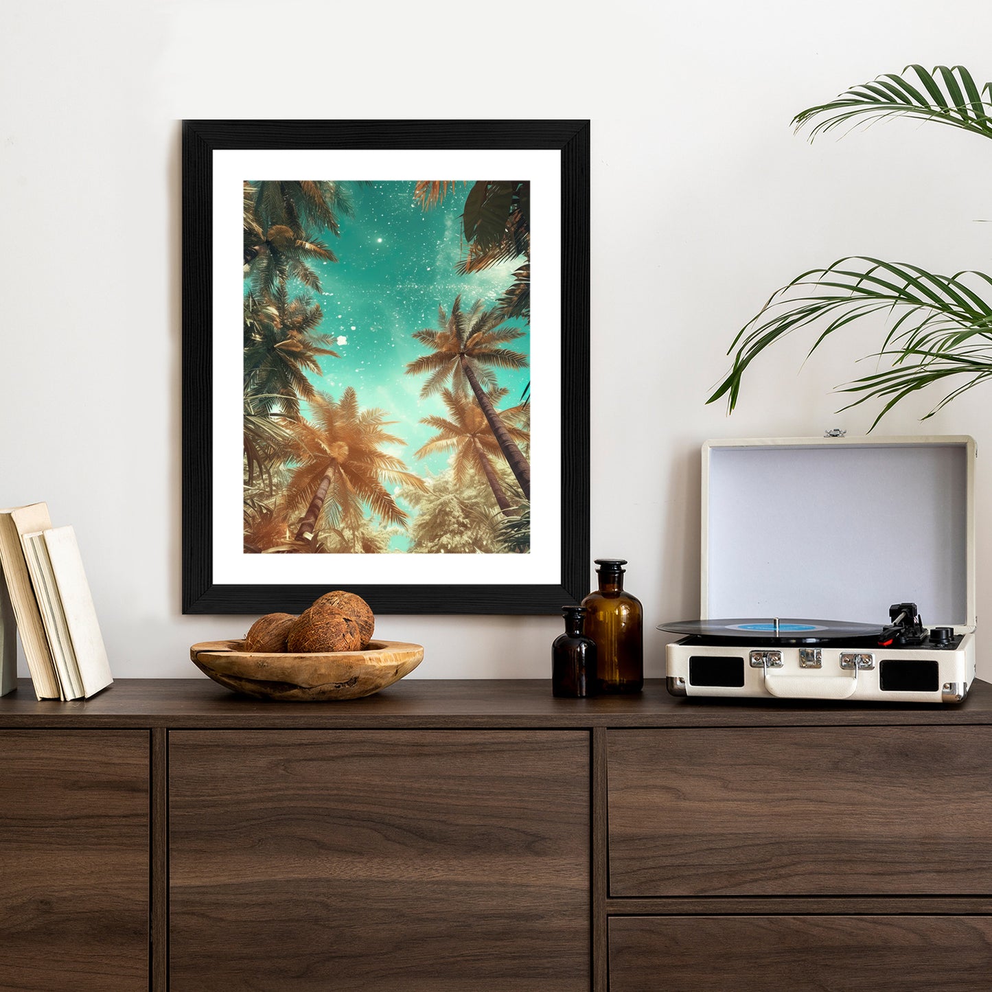 Poster Schöne Sommerpalmen Mit Sternen