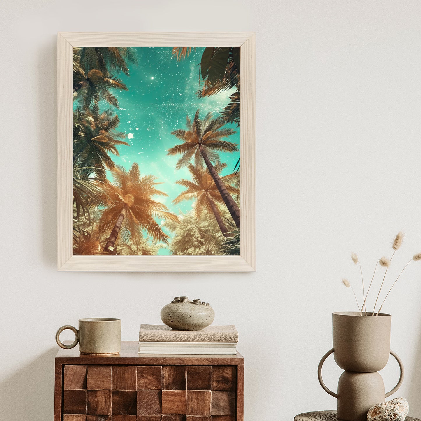 Poster Schöne Sommerpalmen Mit Sternen