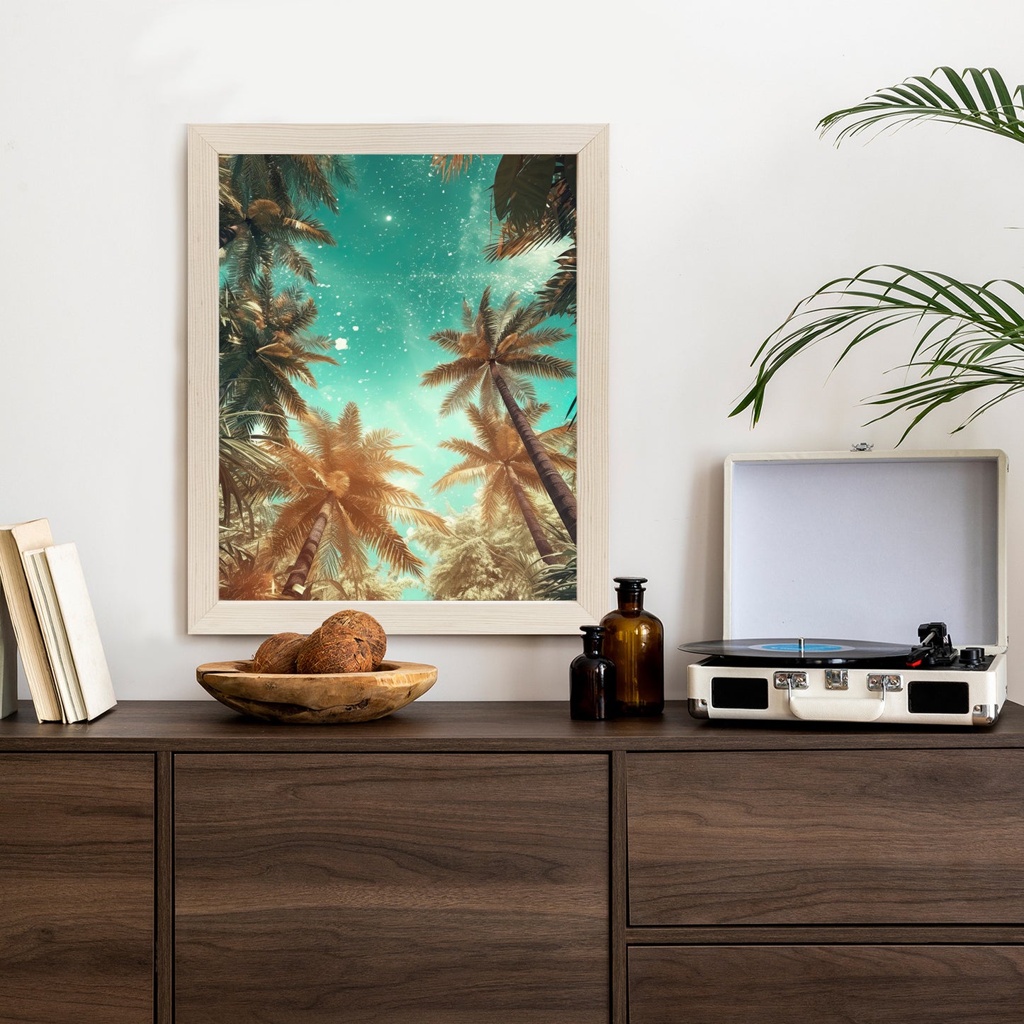 Poster Schöne Sommerpalmen Mit Sternen